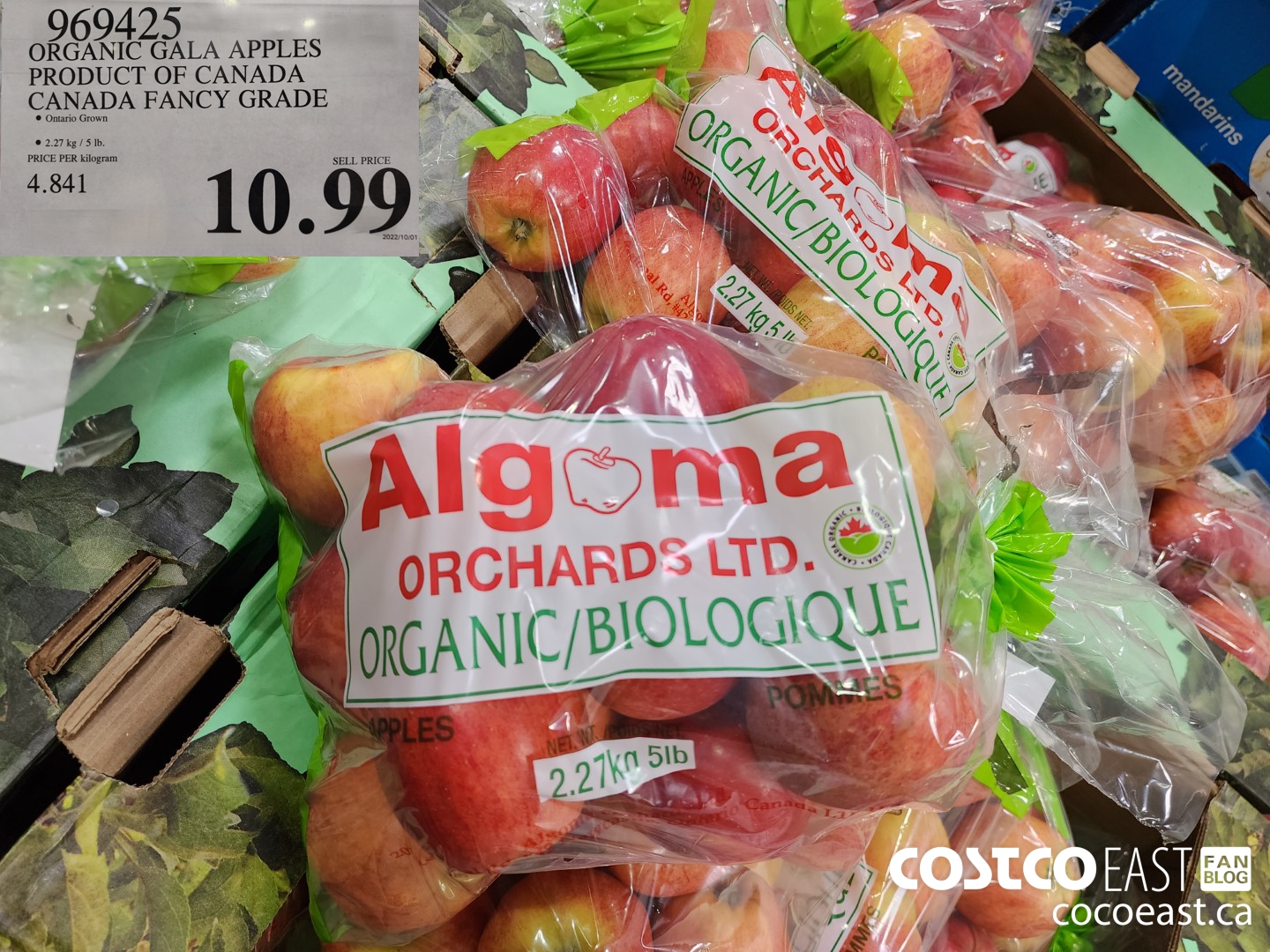 969425 ORGANIC GALA APPLES PRODUCT OF CANADA CANADA FANCY GRADE $10.99