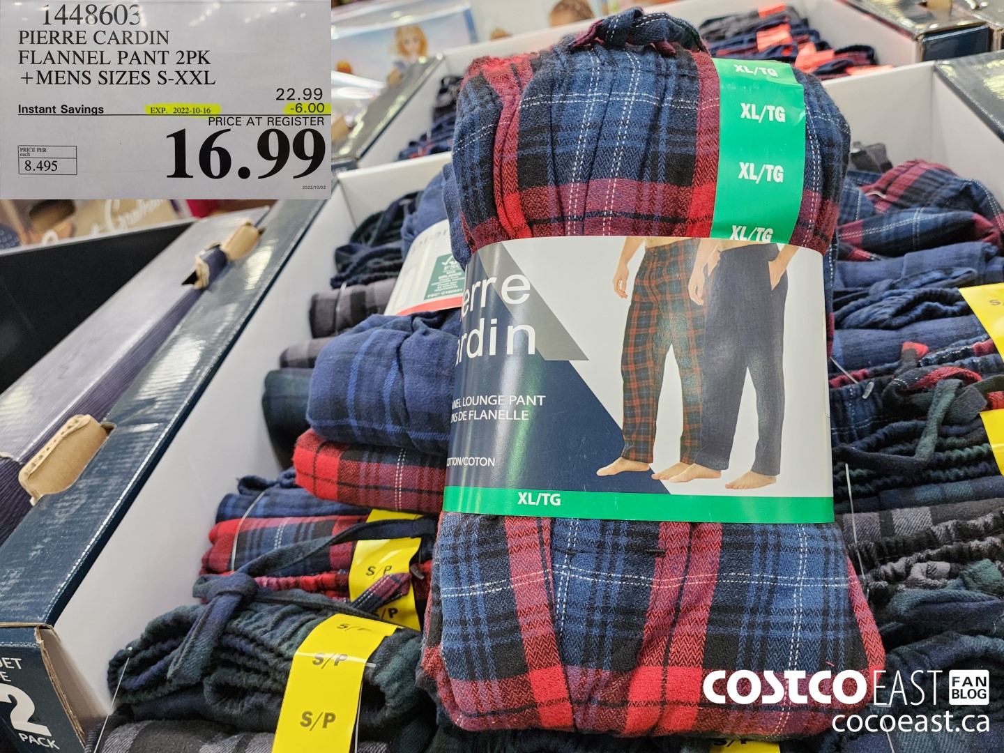 1448602 PIERRE CARDIN FLANNEL PANT 2PK +MENS SIZES S-XXL PS 99 ($6.00 INSTANT SAVINGS EXPIRES ON 2022-10-16) $16.99
