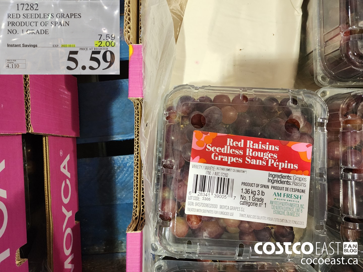 17282 RED SEEDLESS GRAPES PRODUCT OF MEXICO NO. 1 GRADE ($2.00 INSTANT SAVINGS EXPIRES ON 2022-10-11) $5.59