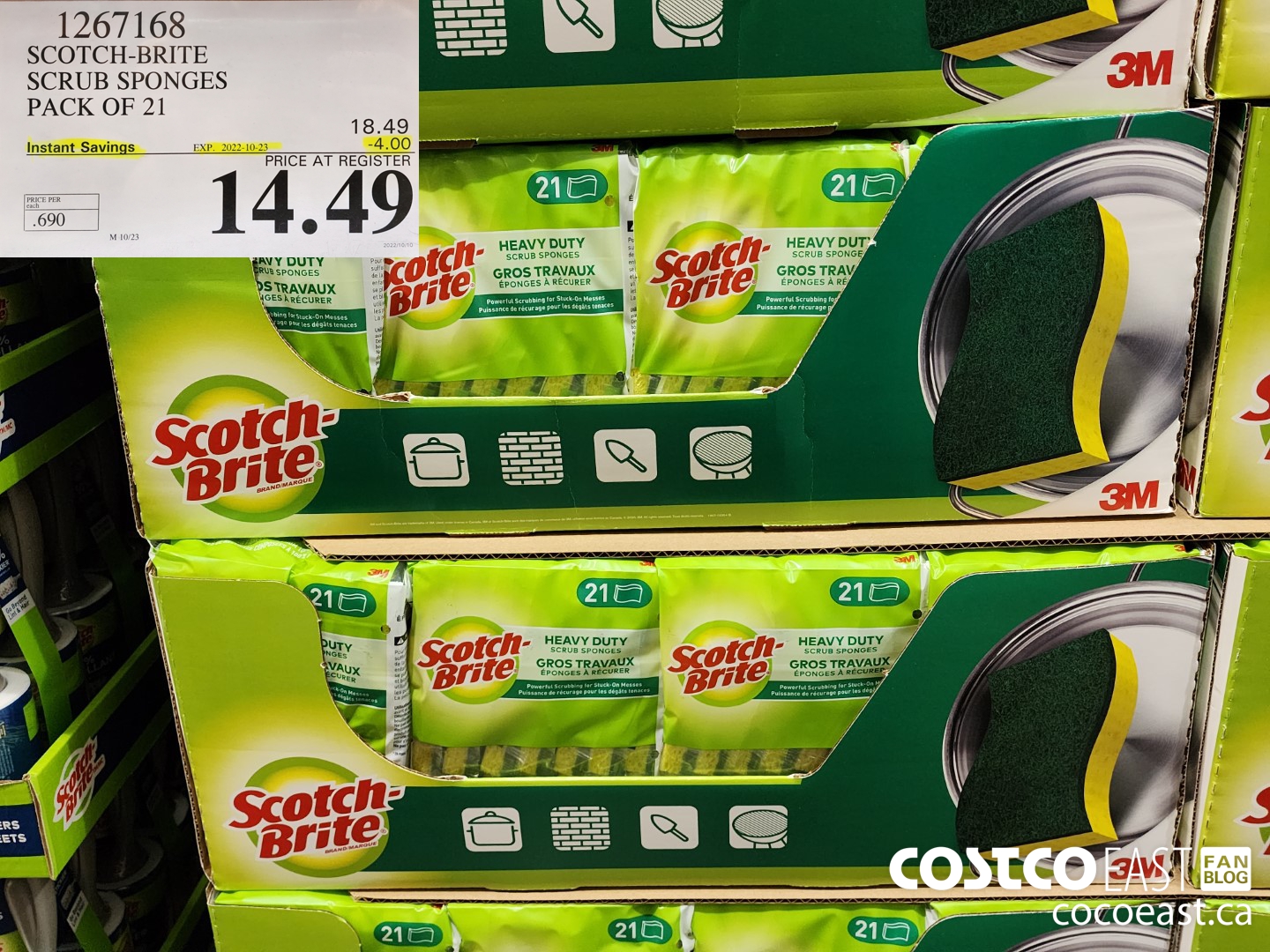 1267168 SCOTCHBRITE SCRUB SPONGES PACK OF 21 ($4.00 INSTANT SAVINGS EXPIRES ON 2022-10-23) $14.49