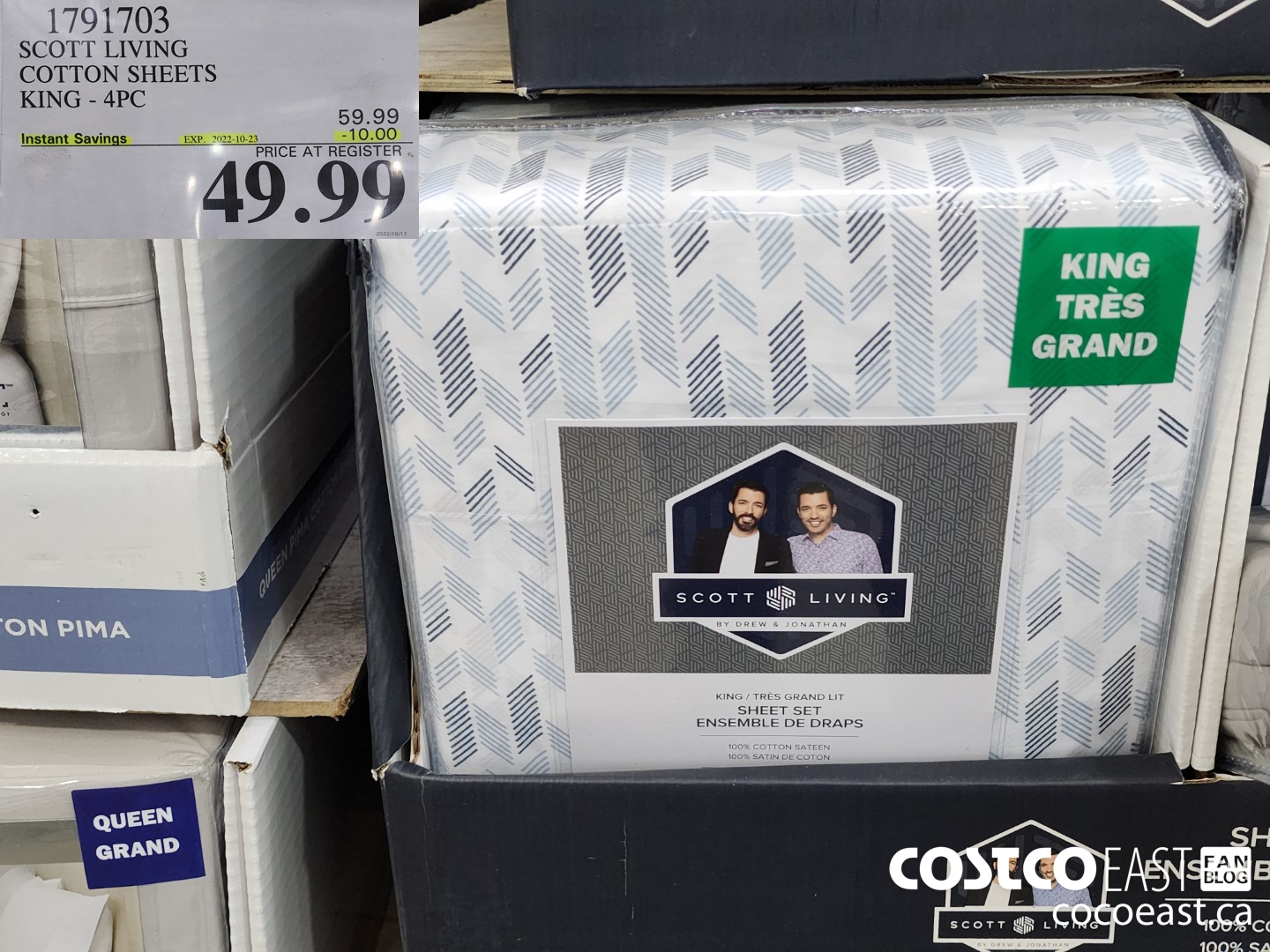 1791703 SCOTT LIVING COTTON SHEETS KING - 4PC ($10.00 INSTANT SAVINGS EXPIRES ON 2022-10-23) $49.99