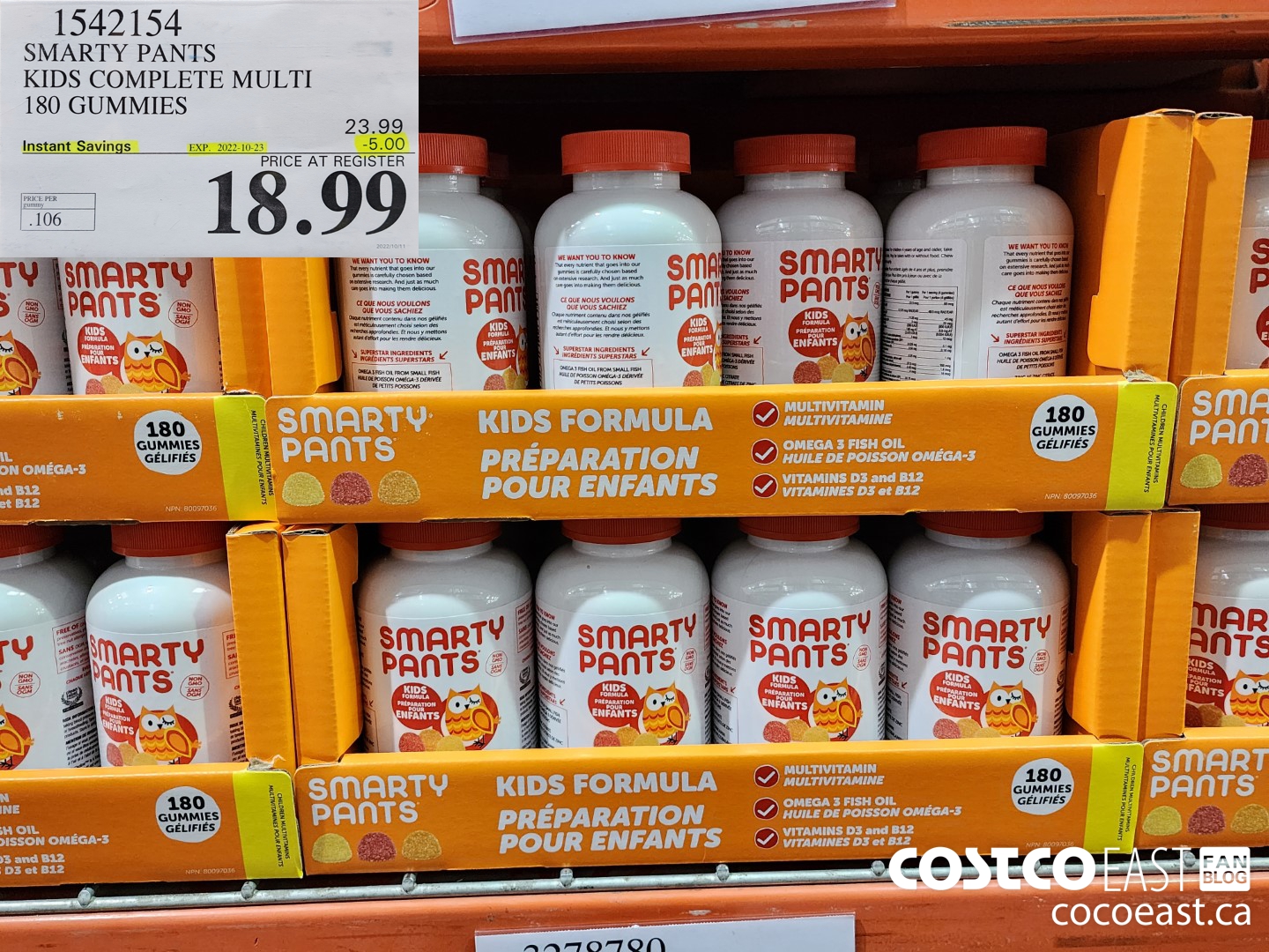 1542154 SMARTY PANTS KIDS COMPLETE MULTI 180 GUMMIES ($5.00 INSTANT SAVINGS EXPIRES ON 2022-10-23) $18.99