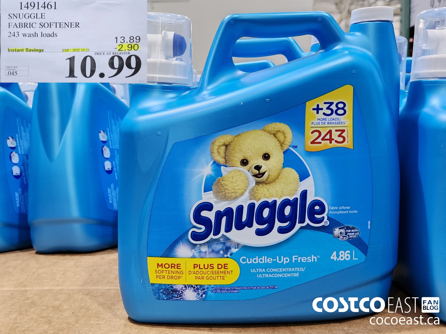 1491461 SNUGGLE FABRIC SOFTENER 243 wash loads ($2.90 INSTANT SAVINGS EXPIRES ON 2022-10-23) $10.99