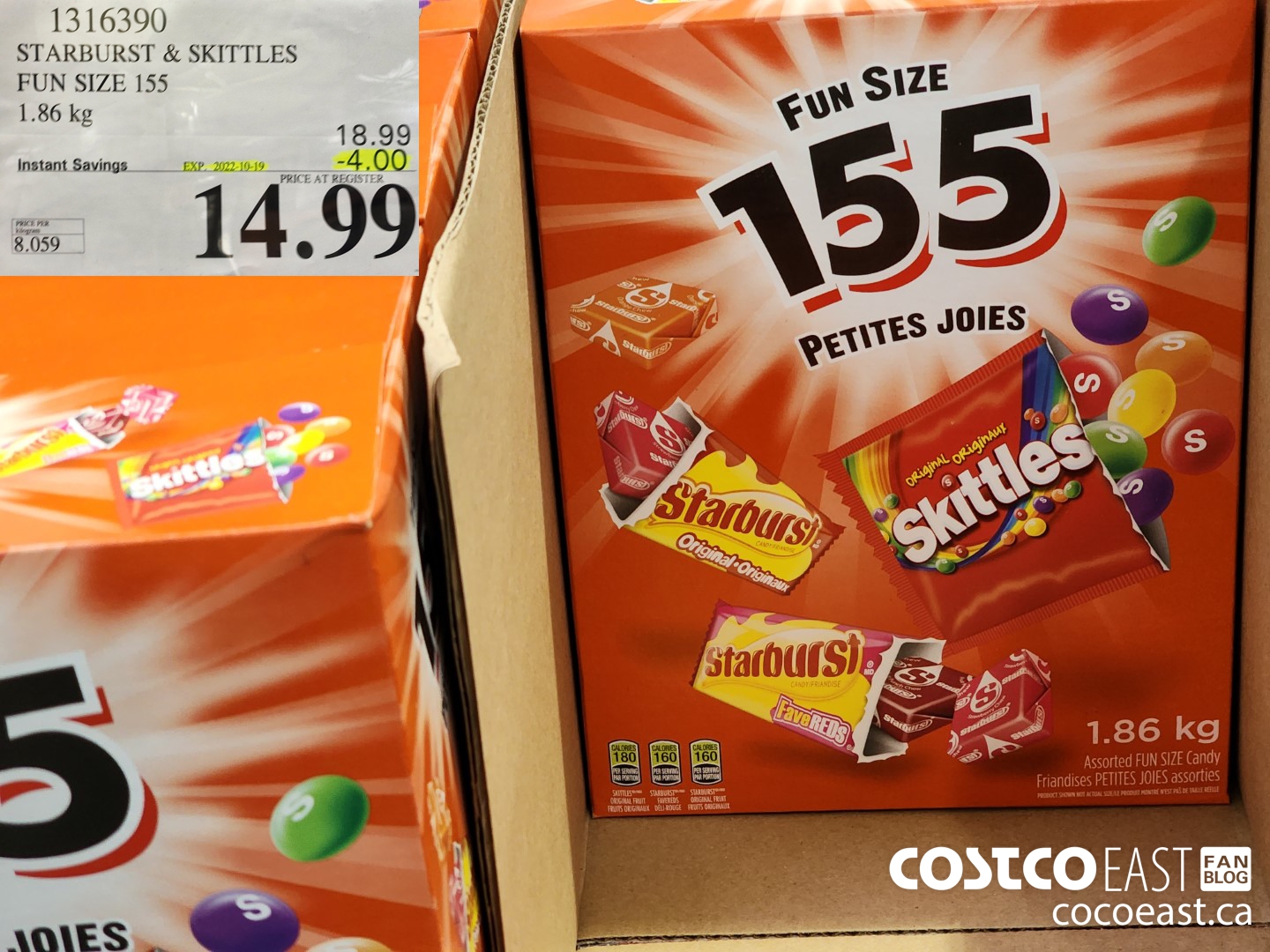 1316390 STARBURST & SKITTLES FUN SIZE 155 1.86 KG ($4.00 INSTANT SAVINGS EXPIRES ON 2022-10-19) $14.99