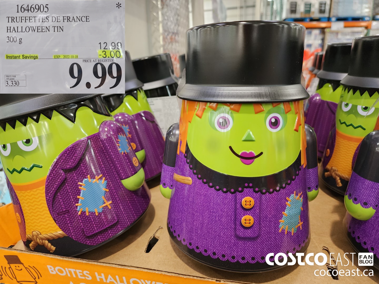 1646905 TRUFFETTES DE FRANCE HALLOWEEN TIN 300 g ($3.00 INSTANT SAVINGS EXPIRES ON 2022-10-18) $9.99