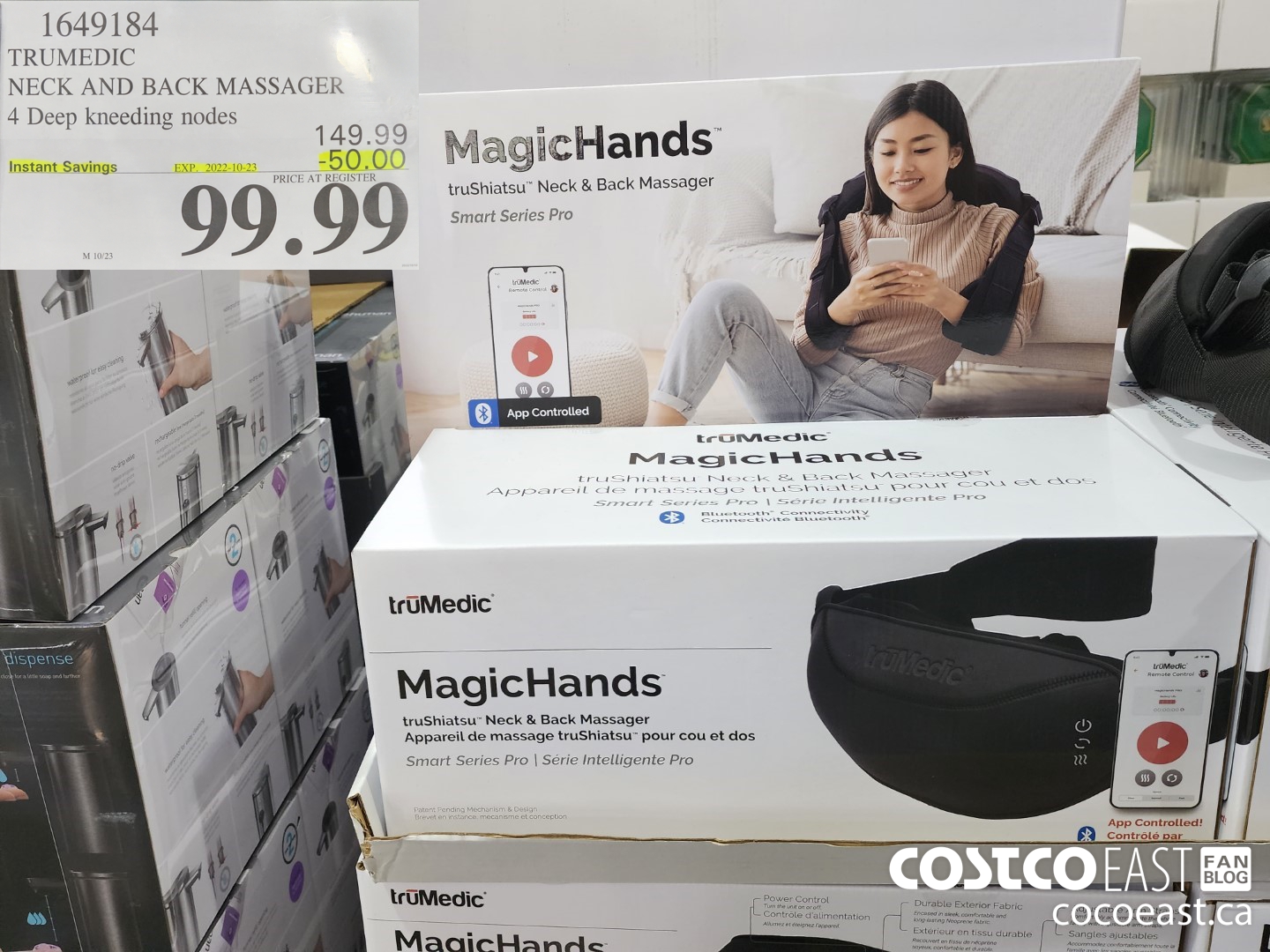 1649184 TRUMEDIC NECK AND BACK MASSAGER 4 DEEP KNEEDING NODES ($50.00 INSTANT SAVINGS EXPIRES ON 2022-10-23) $99.99