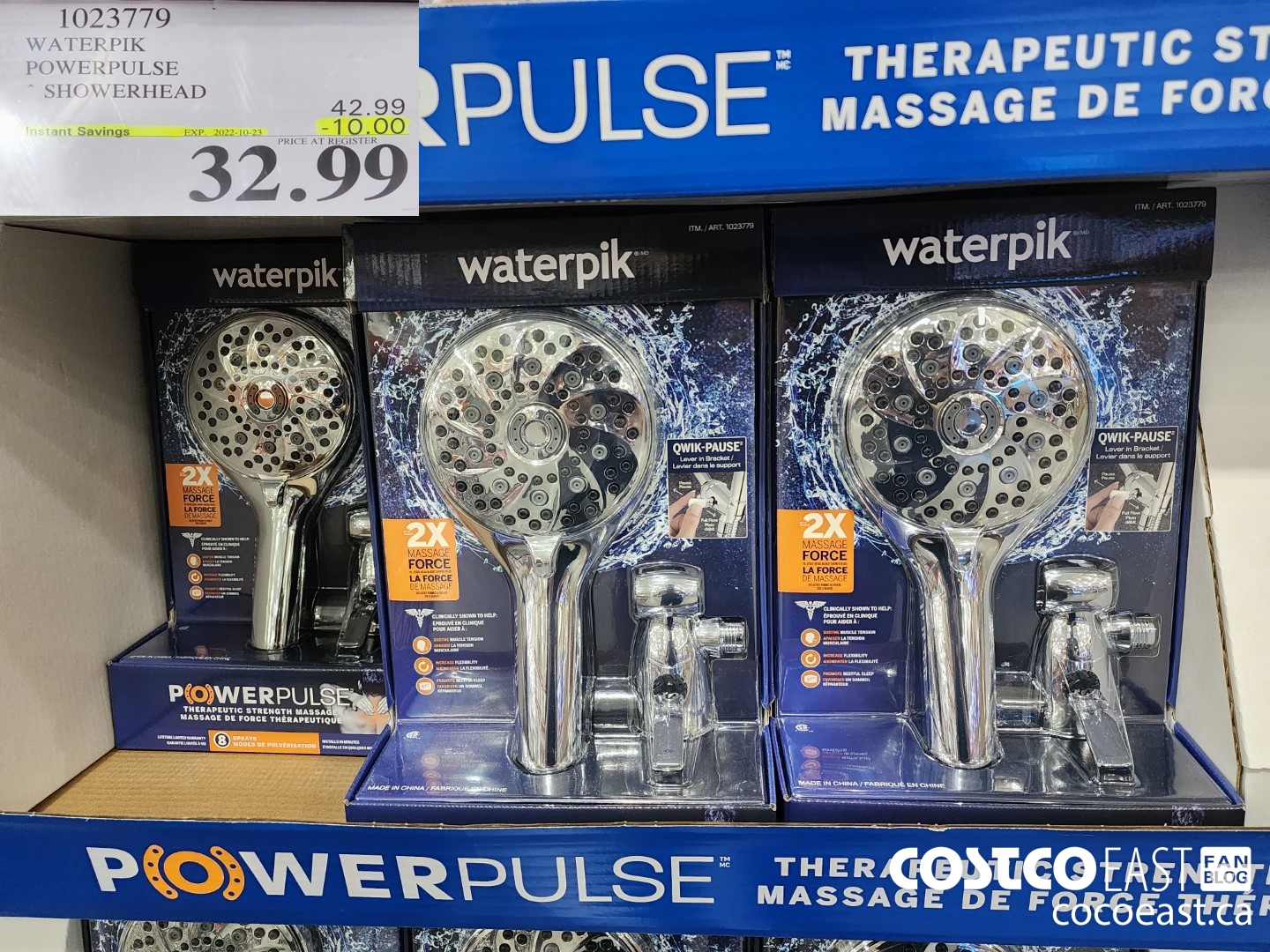 1023779 WATERPIK POWERPULSE SHOWERHEAD ($10.00 INSTANT SAVINGS EXPIRES ON 2022-10-23) $32.99