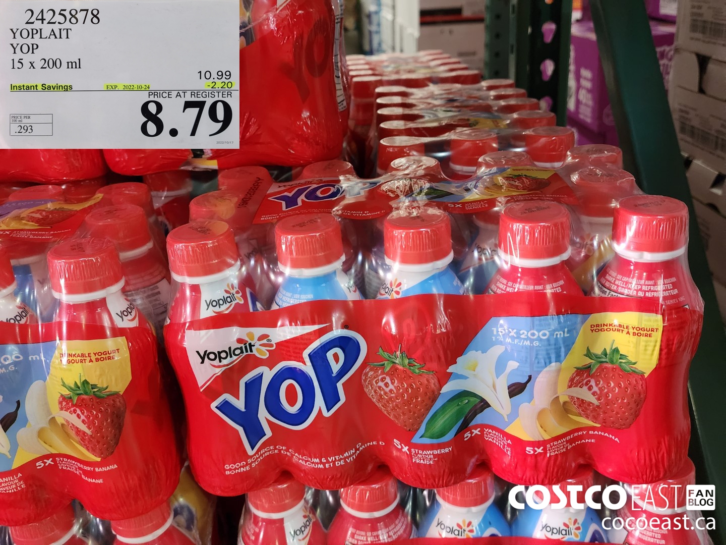 2425878 YOPLAIT YOP 15 x 200 ml ($2.20 INSTANT SAVINGS EXPIRES ON 2022-10-24) $8.79