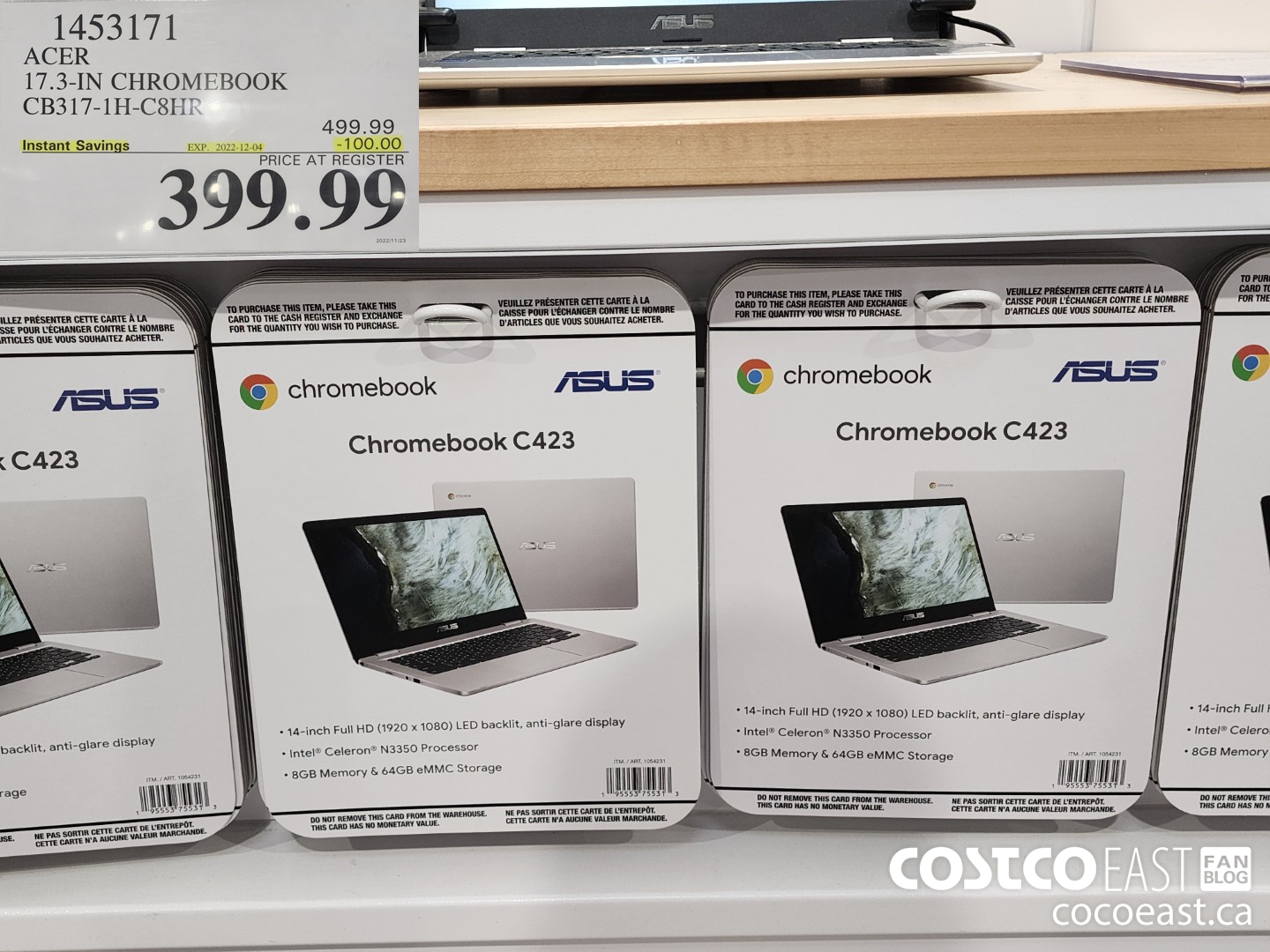 1453171 ACER 17.3-IN CHROMEBOOK CB317-1H-C8HR ($100.00 INSTANT SAVINGS EXPIRES ON 2022-12-04) $399.99