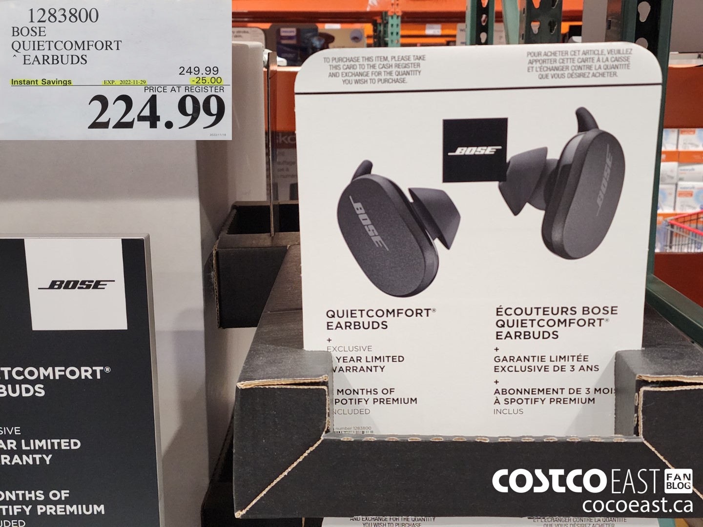 1283800 BOSE QUIETCOMFORT EARBUDS ($25.00 INSTANT SAVINGS EXPIRES ON 2022-11-29) $224.99