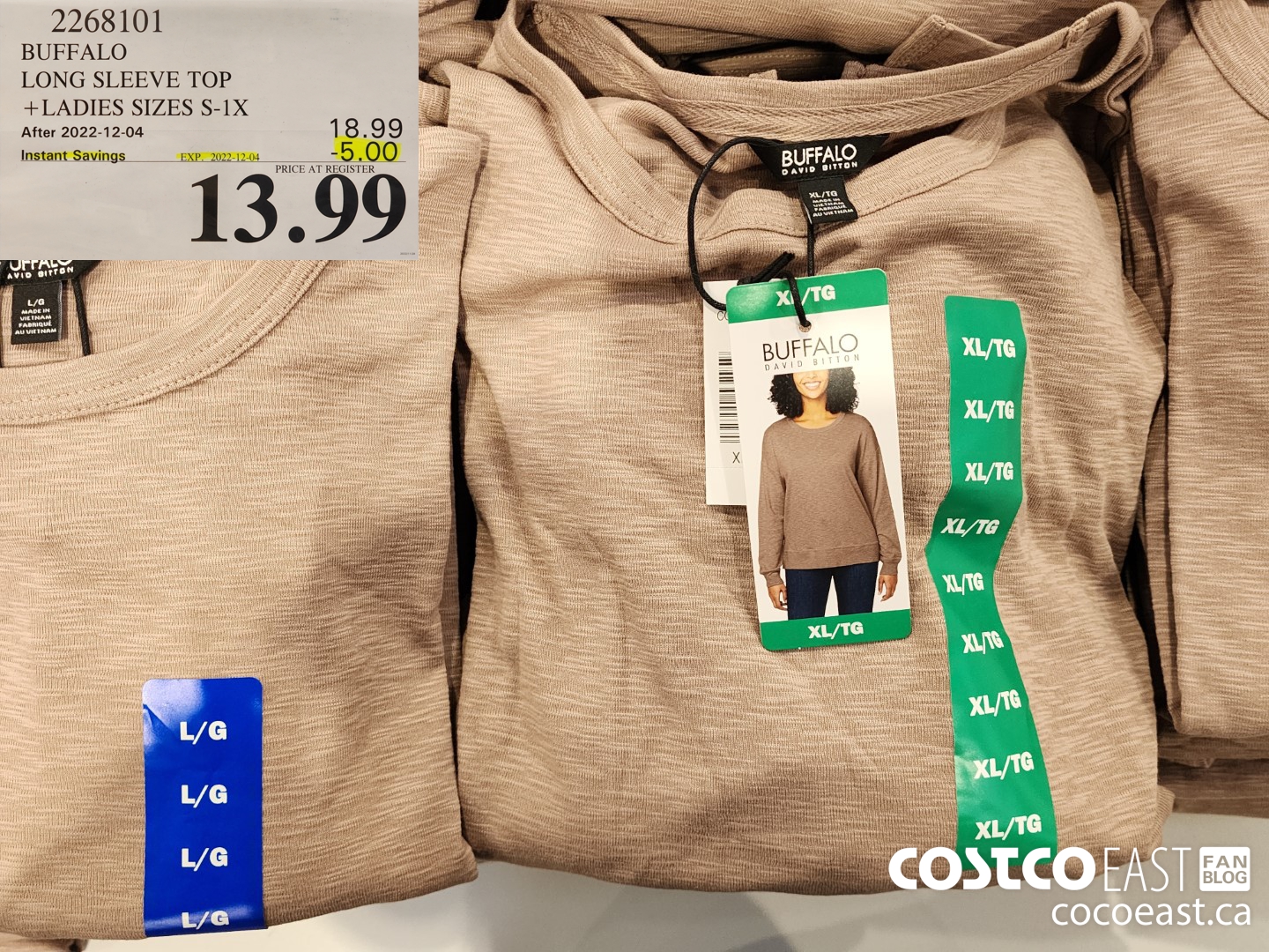 2268101 BUFFALO LONG SLEEVE TOP + LADIES SIZES S-1X ($5.00 INSTANT SAVINGS EXPIRES ON 2022-12-04) $13.99