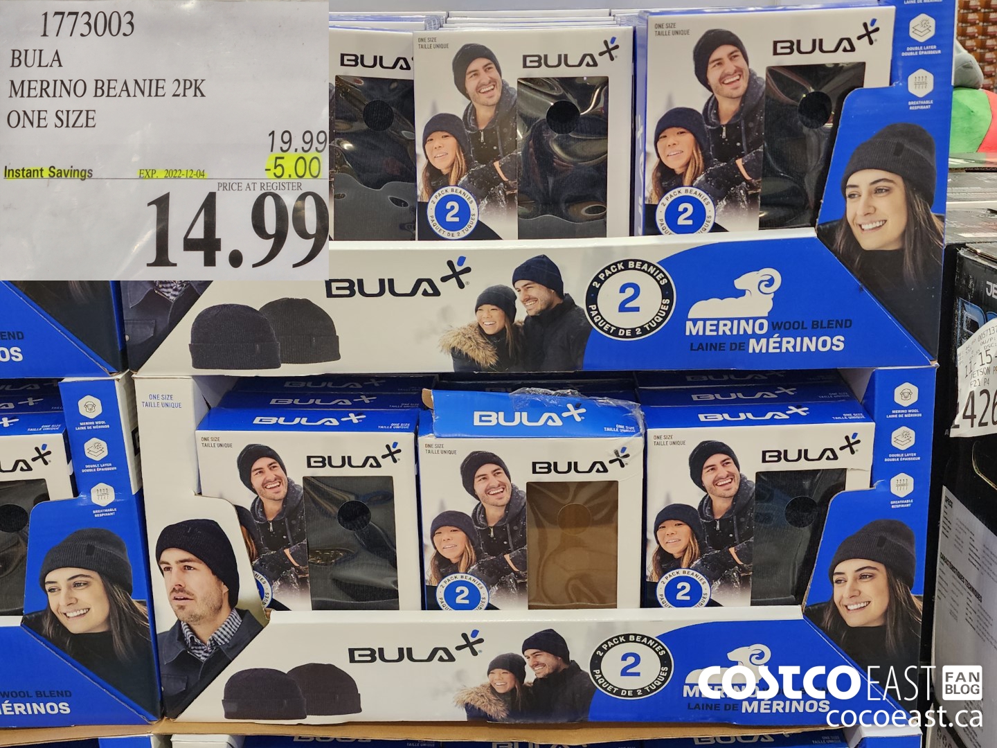 1773003 BULA MERINO BLEND BENIE 2PK ONE SIZE ($5.00 INSTANT SAVINGS EXPIRES ON 2022-12-04) $14.99