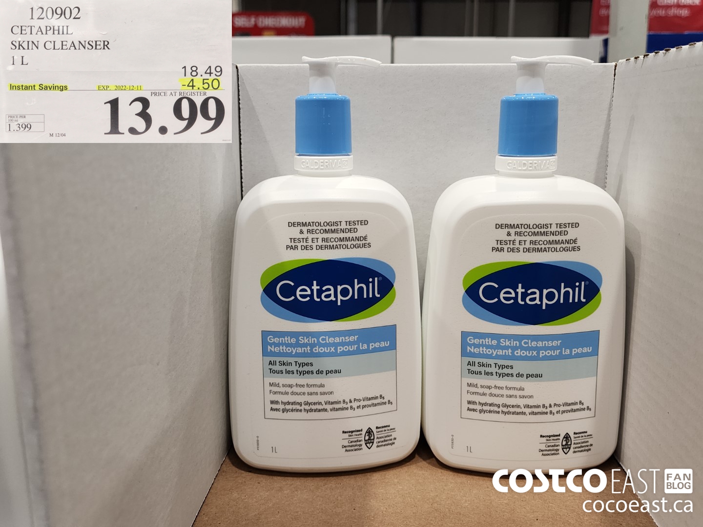 120902 CETAPHIL SKIN CLEANSER 1 L ($4.50 INSTANT SAVINGS EXPIRES ON 2022-12-11) $13.99