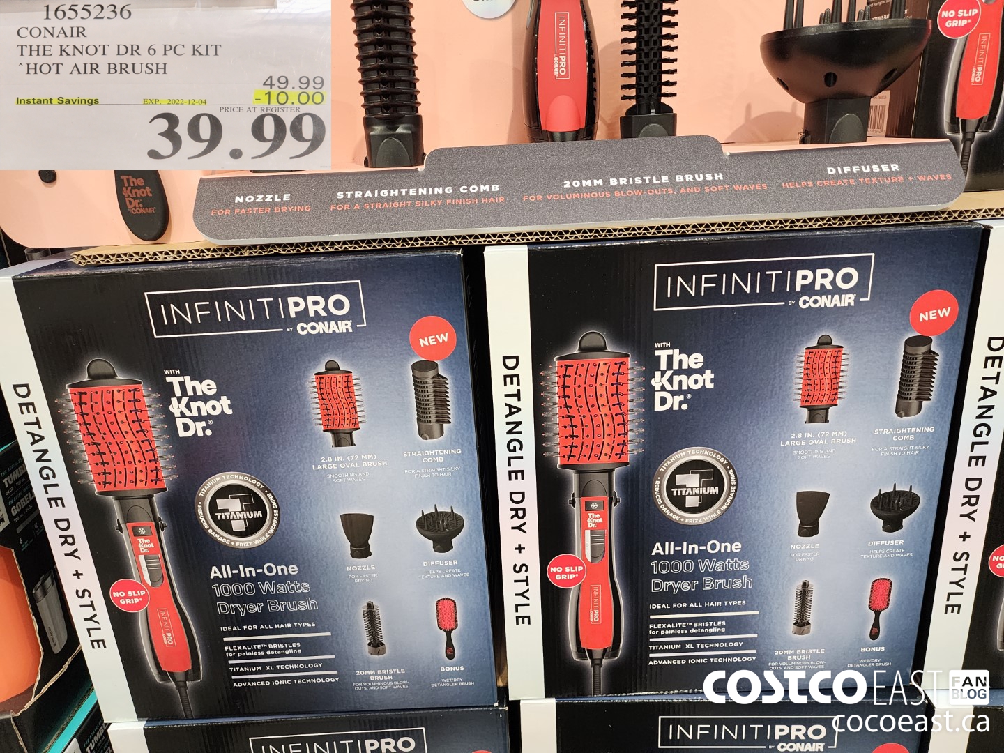1655236 CONAIR THE KNOT DR 6 PC KIT “HOT AIR BRUSH ($10.00 INSTANT SAVINGS EXPIRES ON 2022-12-04) $39.99