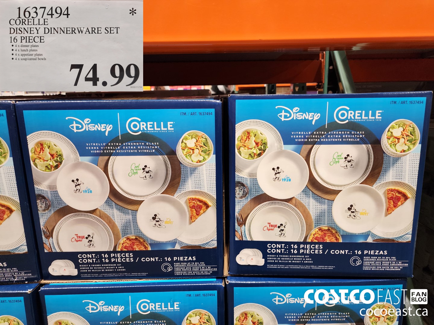 1637494 CORELLE DISNEY DINNERWARE SET 16 PIECE $74.99