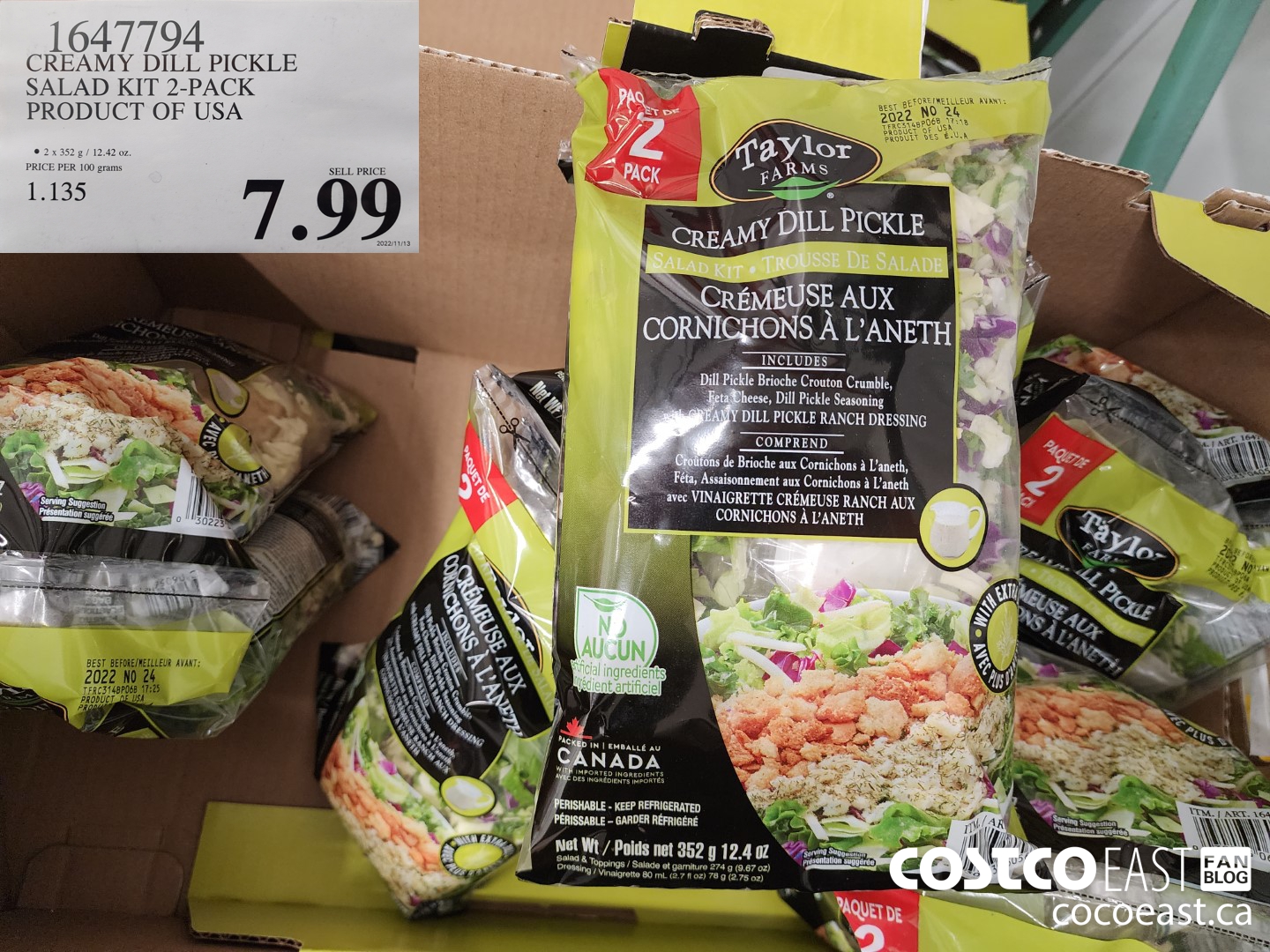 1647794 CREAMY DILL PICKLE SALAD KIT 2-PACK PRODUCT OF USA $7.99