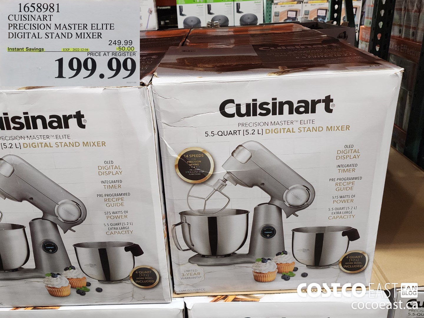 1658981 CUISINART PRECISION MASTER ELITE DIGITAL STAND MIXER ($50.00 INSTANT SAVINGS EXPIRES ON 2022-12-04) $199.99