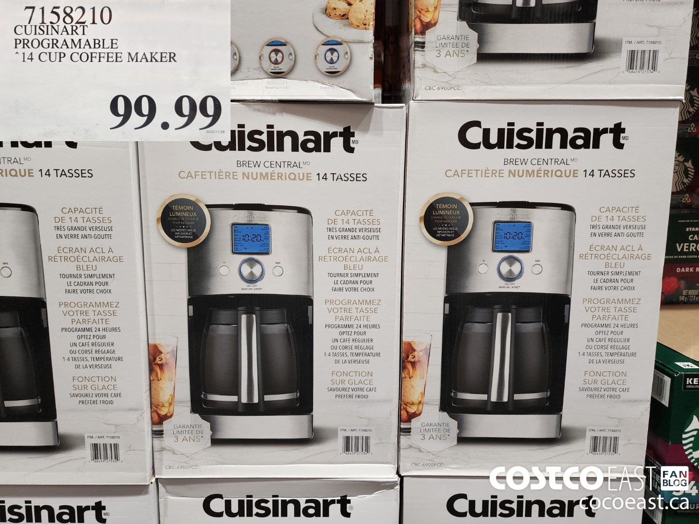 7158210 CUISINART PROGRAMABLE 14 CUP COFFEE MAKER $99.99