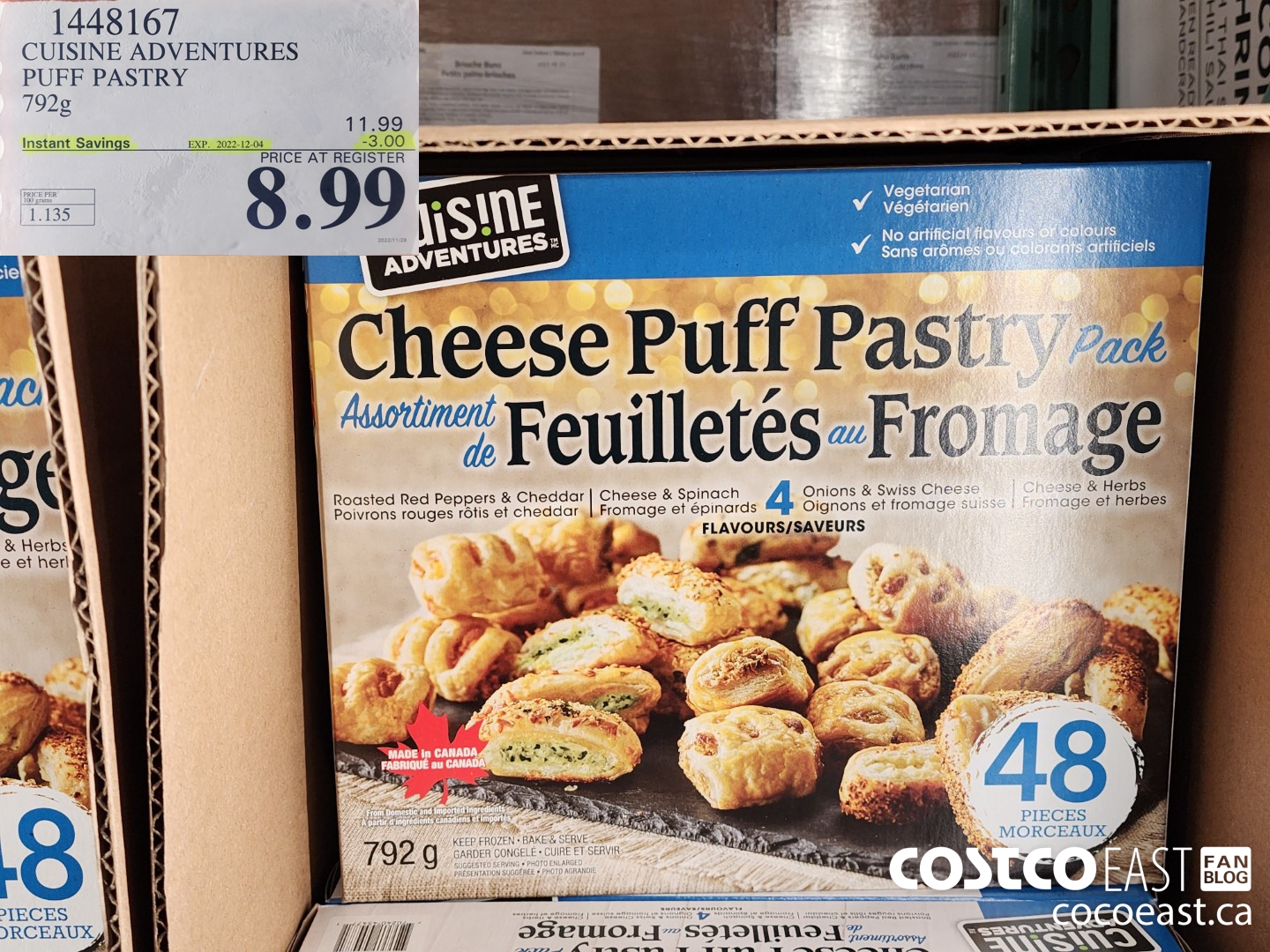 1448167 CUISINE ADVENTURES PUFF PASTRY 792G ($3.00 INSTANT SAVINGS EXPIRES ON 2022-12-04) $8.99
