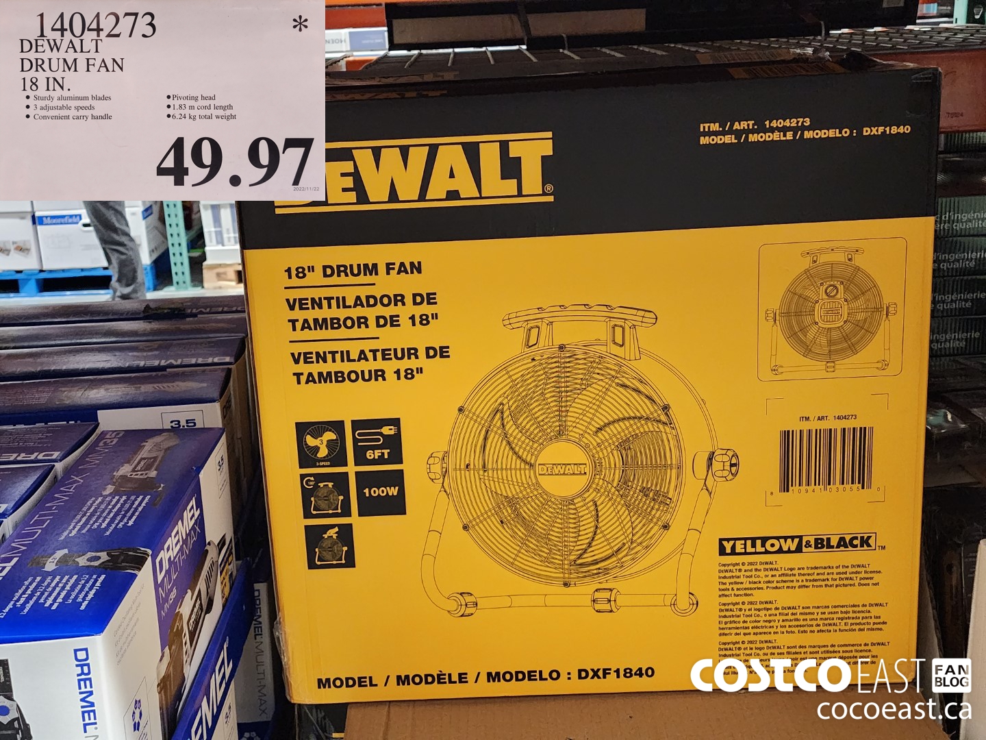 1404273 DEWALT DRUM FAN 18 IN. $49.97