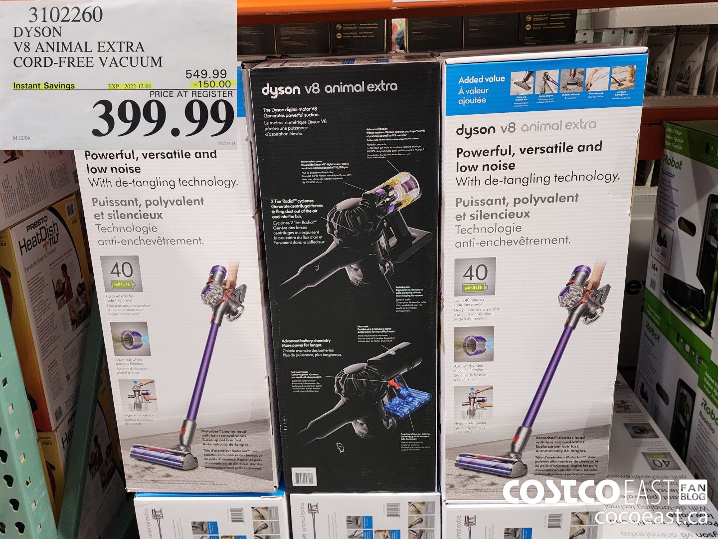 3102260 DYSON ~ V8 ANIMAL EXTRA CORD-FREE VACUUM ($150.00 INSTANT SAVINGS EXPIRES ON 2022-12-01) $399.99