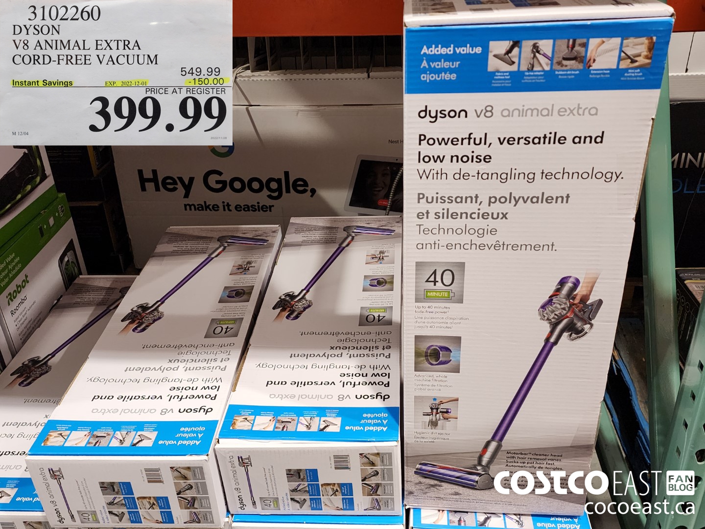 3102260 DYSON ~ V8 ANIMAL EXTRA CORD-FREE VACUUM ($150.00 INSTANT SAVINGS EXPIRES ON 2022-12-01) $399.99