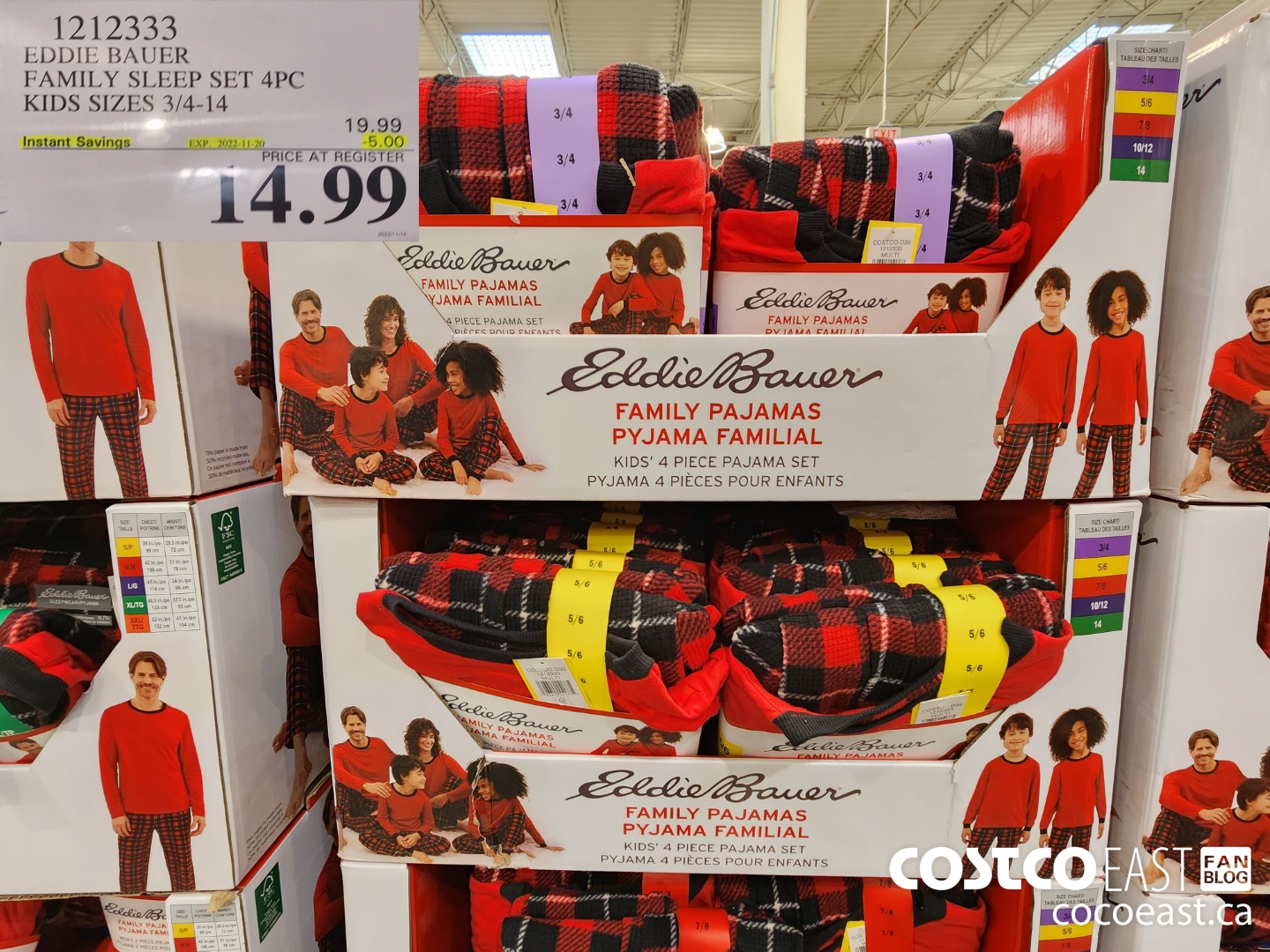 1212333 EDDIE BAUER FAMILY SLEEP SET 4PC KIDS SIZES 3/4-14 ($5.00 INSTANT SAVINGS EXPIRES ON 2022-11-20) $14.99