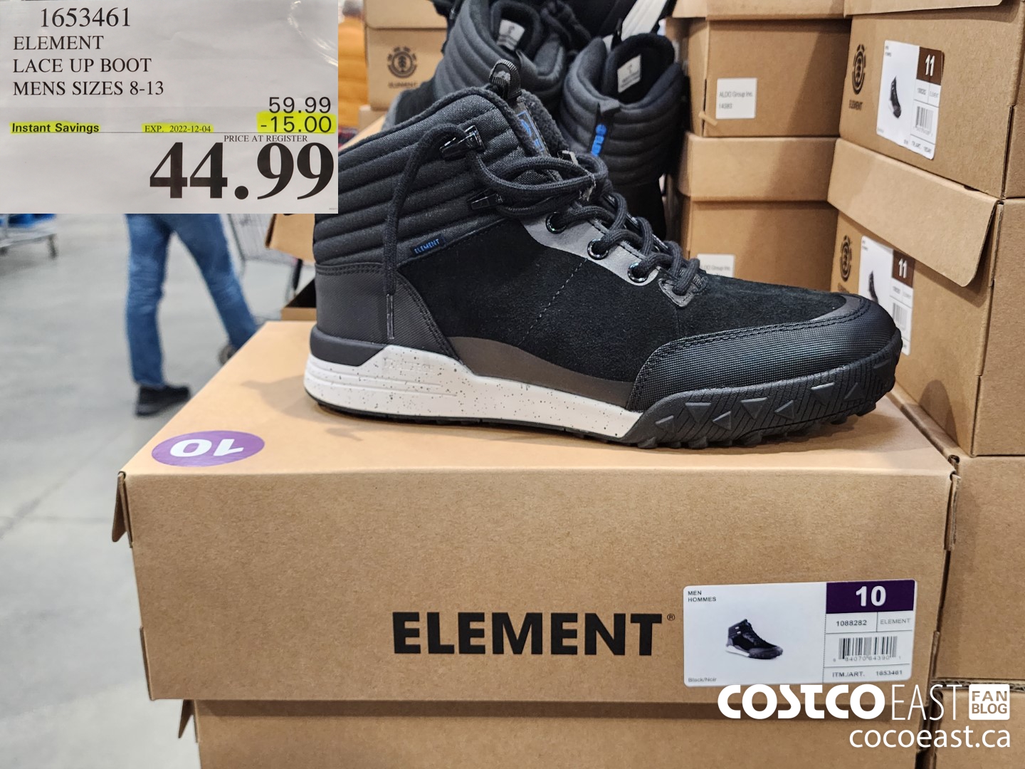1653461 ELEMENT LACE UP BOOT MENS SIZES 8-13 ($15.00 INSTANT SAVINGS EXPIRES ON 2022-12-04) $44.99