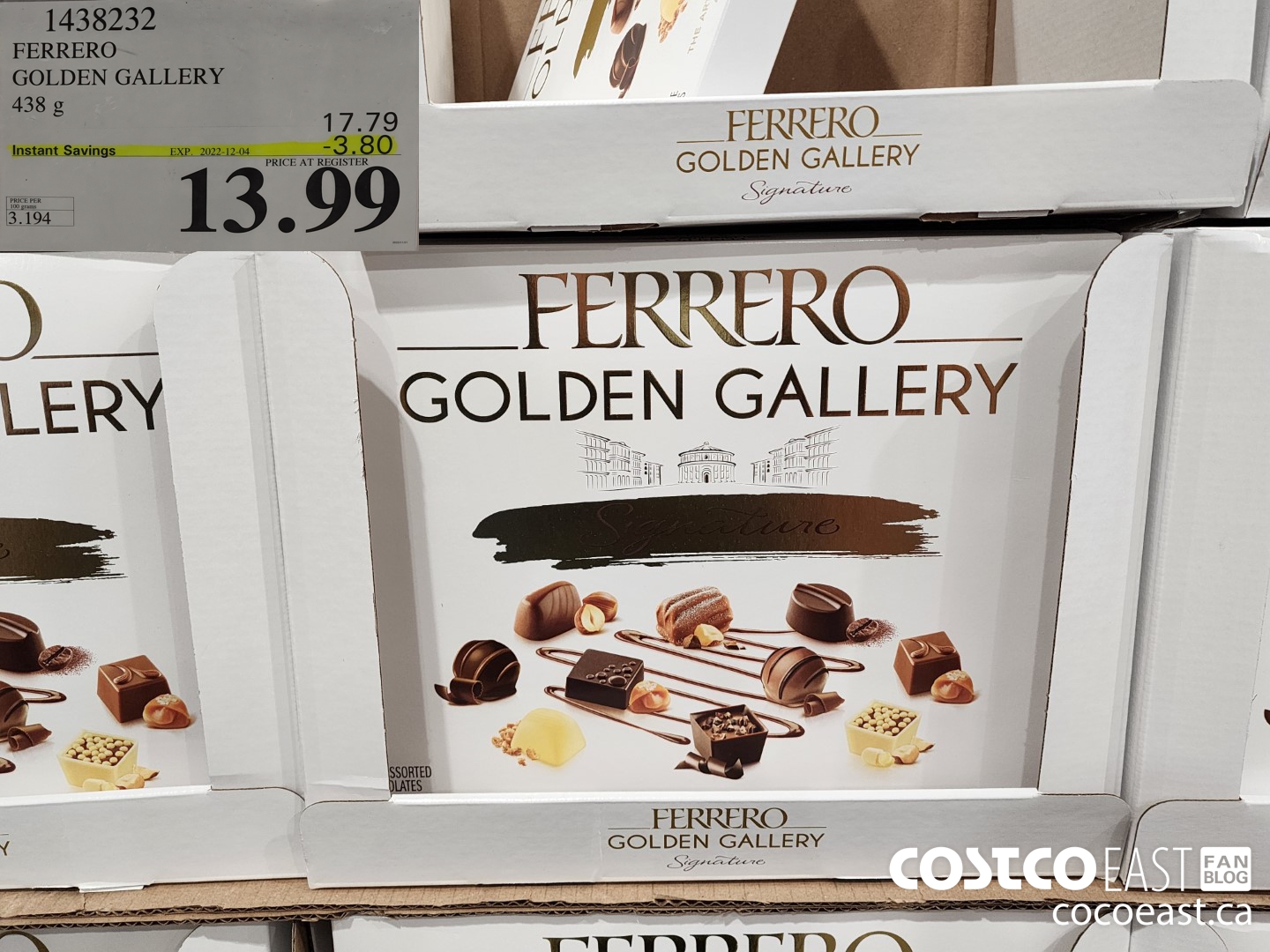 1438232 FERRERO GOLDEN GALLERY 438 g ($3.80 INSTANT SAVINGS EXPIRES ON 2022-12-04) $13.99
