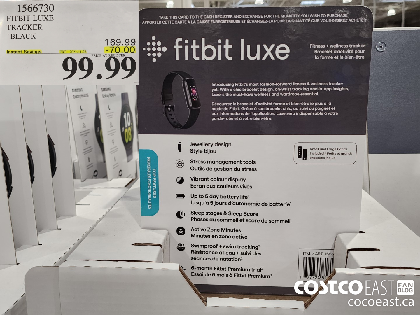 1566730 FITBIT LUXE TRACKER BLACK ($70.00 INSTANT SAVINGS EXPIRES ON 2022-11-28) $99.99