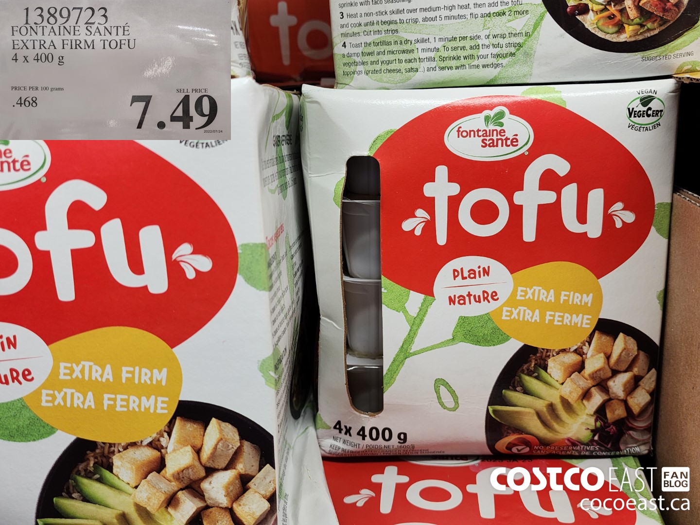 Tofu nature extra ferme Fontaine Santé 400 g