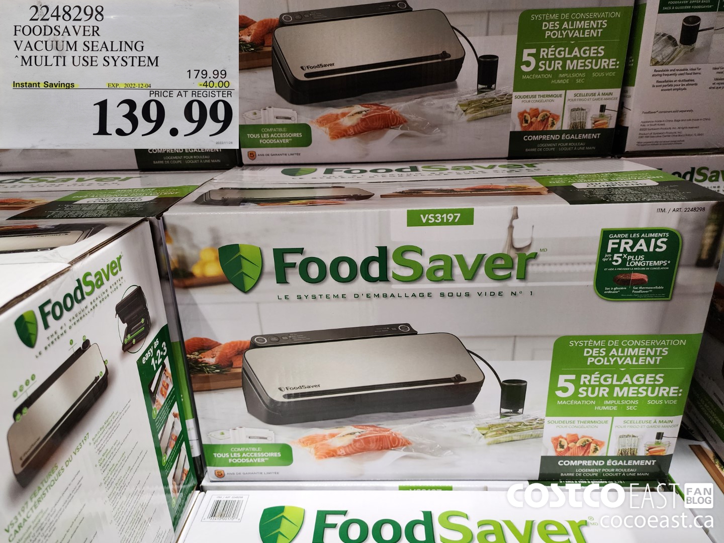 2248298 FOODSAVER VACUUM SEALING “MULTI USE SYSTEM ($40.00 INSTANT SAVINGS EXPIRES ON 2022-12-04) $139.99