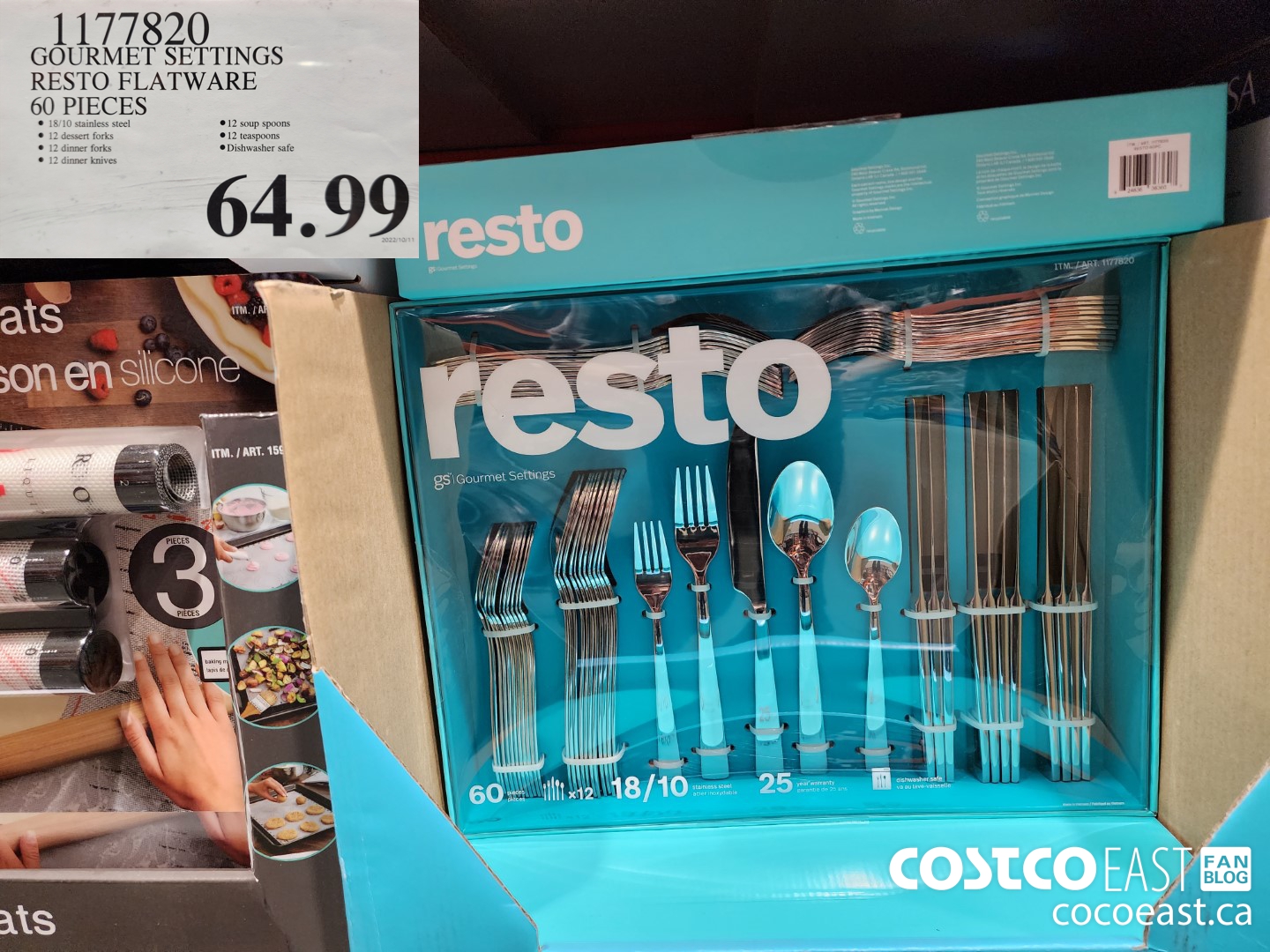 1177820 GOURMET SETTINGS RESTO FLATWARE 60 PIECES $64.99