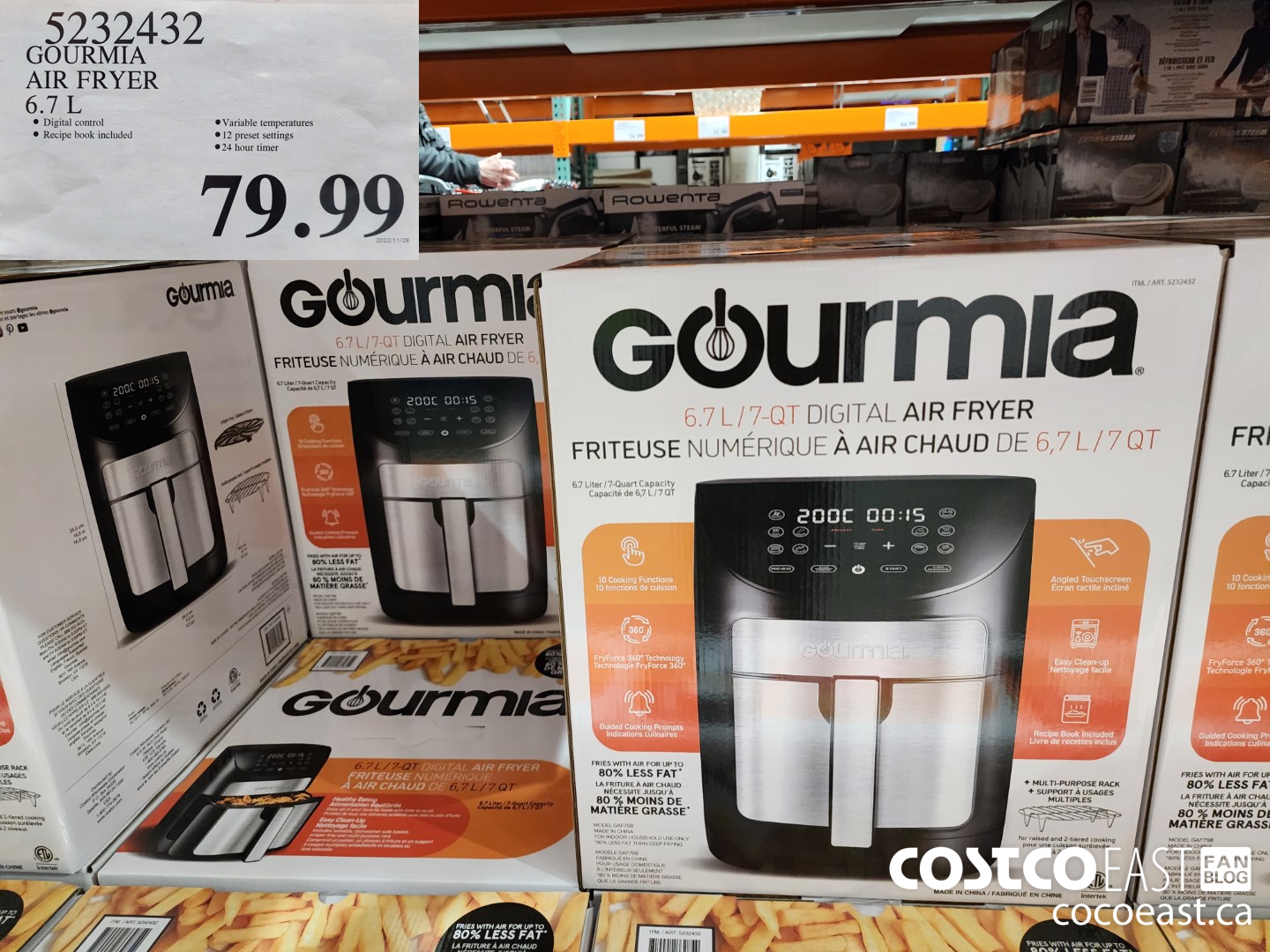 5232432 GOURMIA AIR FRYER 6.7 L $79.99