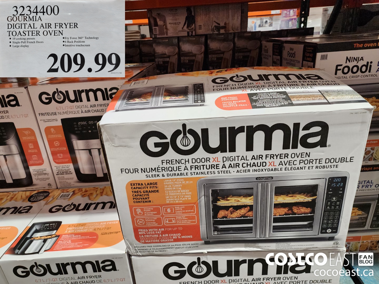 3234400 GOURMIA FRENCH DOOR TOASTER OVEN  $209.99