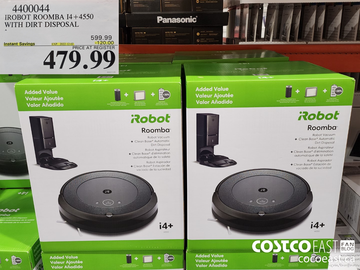 4400044 IROBOT ROOMBA I4+4550 WITH DIRT DISPOSAL ($120.00 INSTANT SAVINGS EXPIRES ON 2022-12-02) $479.99