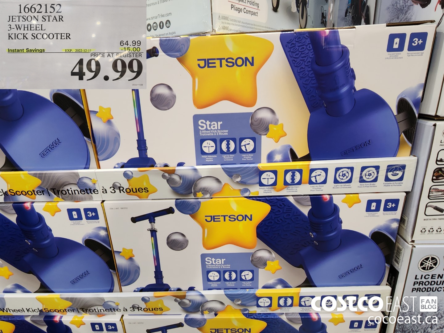 1662152 JETSON STAR 3-WHEEL KICK SCOOTER ($15.00 INSTANT SAVINGS EXPIRES ON 2022-12-11) $49.99