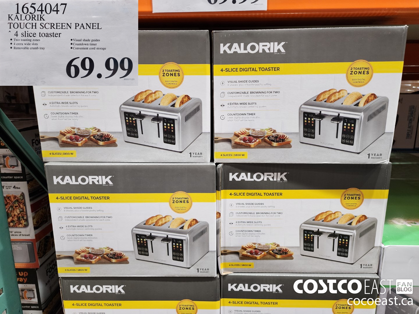 1654047 KALORIK TOUCH SCREEN PANEL ~ 4 slice toaster $69.99