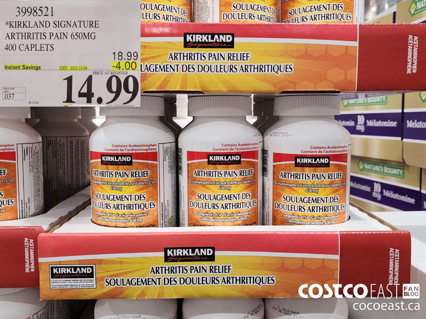 3998521 KIRKLAND SIGNATURE ARTHRITIS PAIN 650MG 400 CAPLETS ($4.00 INSTANT SAVINGS EXPIRES ON 2022-12-04) $14.99