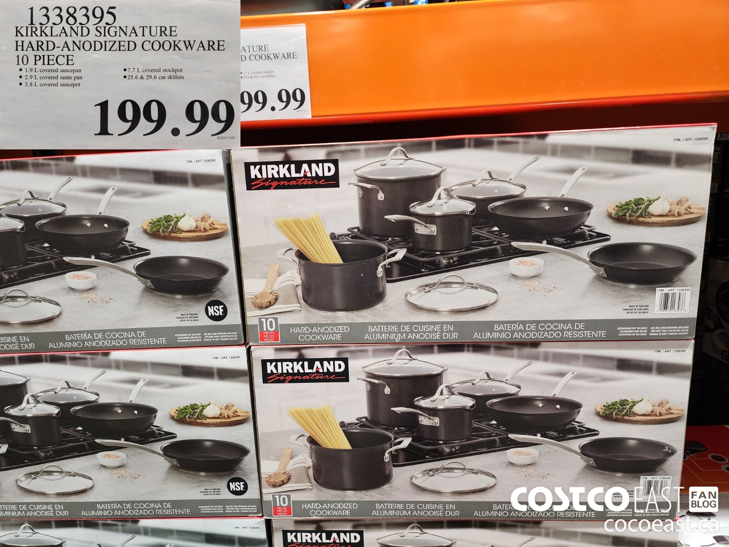 1338395 KIRKLAND SIGNATURE HARD-ANODIZED COOKWARE 10 PIECE $199.99