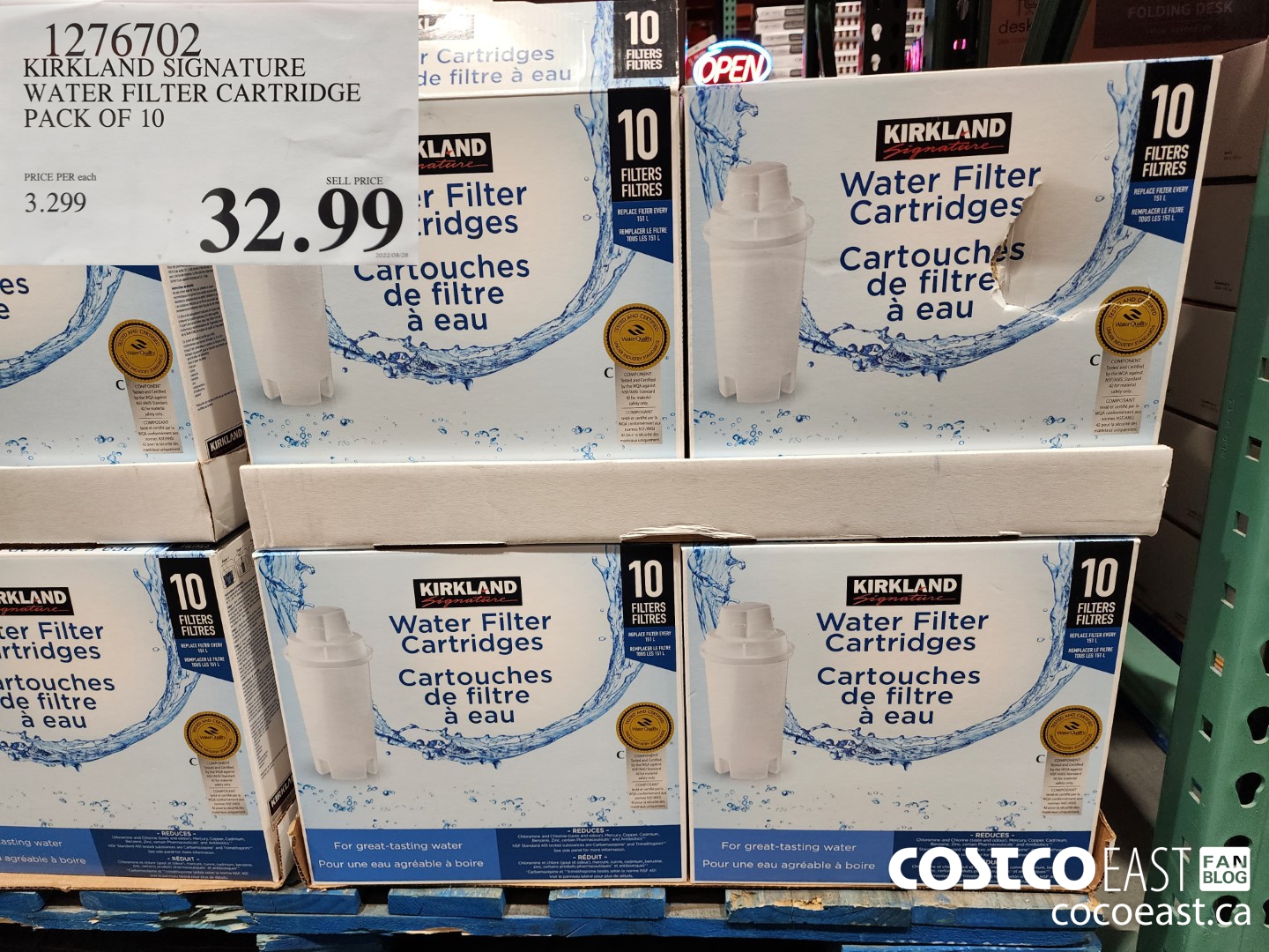 1276702 KIRKLAND SIGNATURE WATER FILTER CARTRIDGE PACK OF 10 $32.99