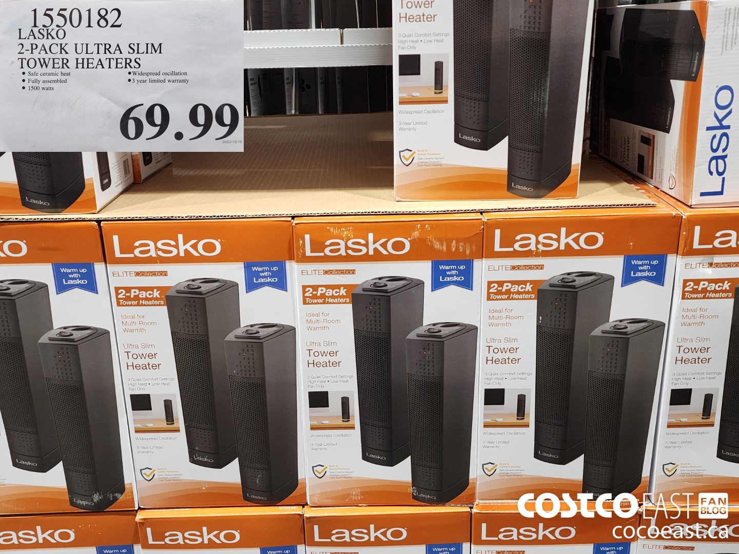 1550182 LASKO 2-PACK ULTRA SLIM TOWER HEATERS $69.99