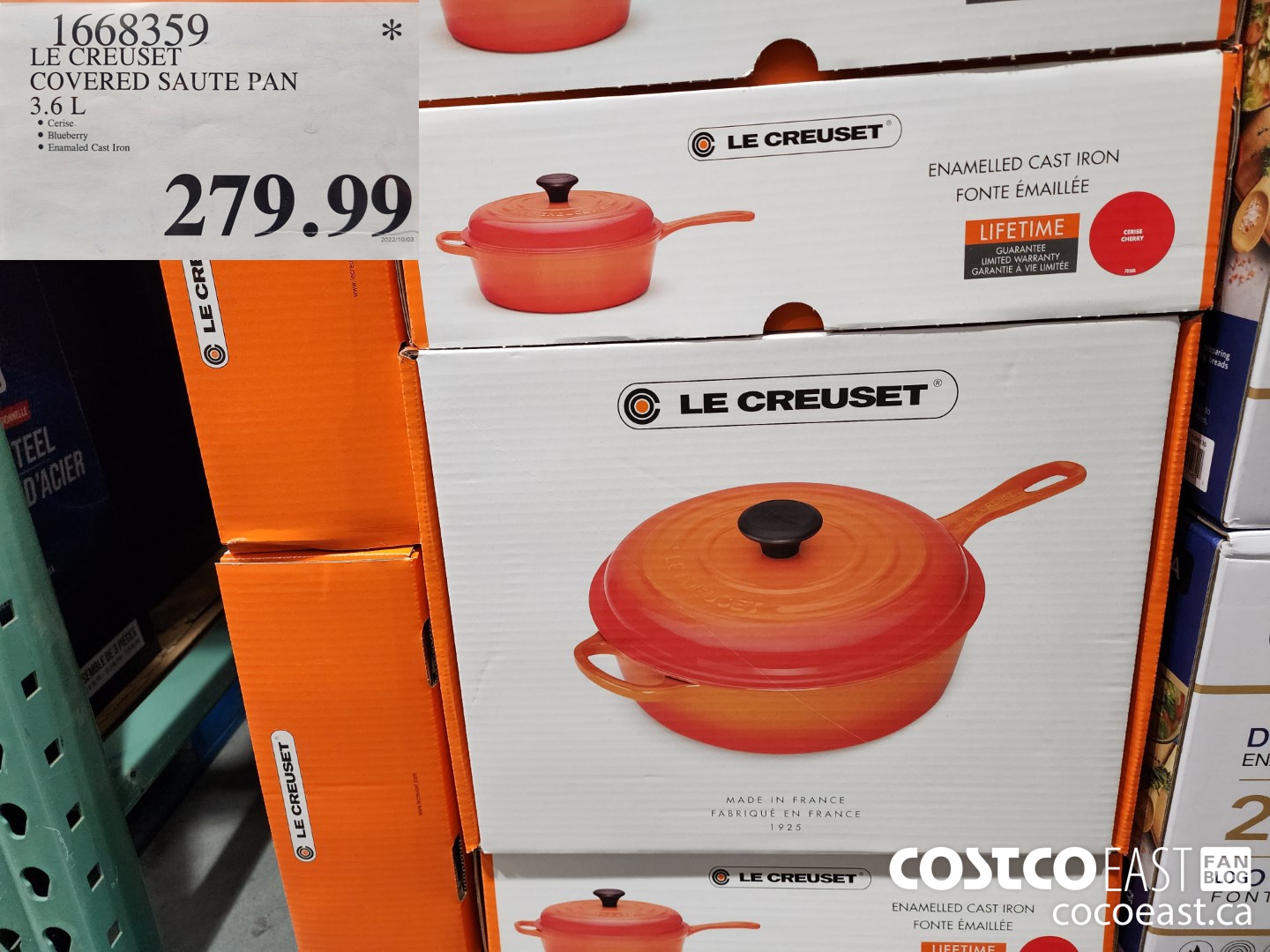 1668359 LE CREUSET COVERED SAUTE PAN 3.6L $279.99