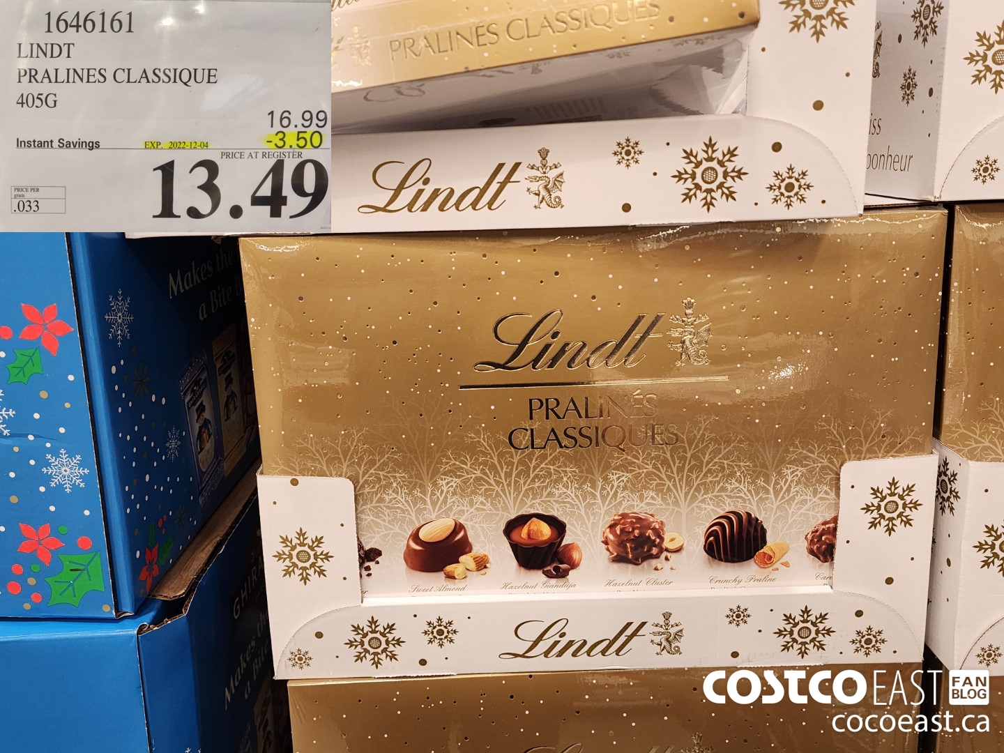 1646161 LINDT PRALINES CLASSIQUE 405G ($3.50 INSTANT SAVINGS EXPIRES ON 2022-12-04) $13.49