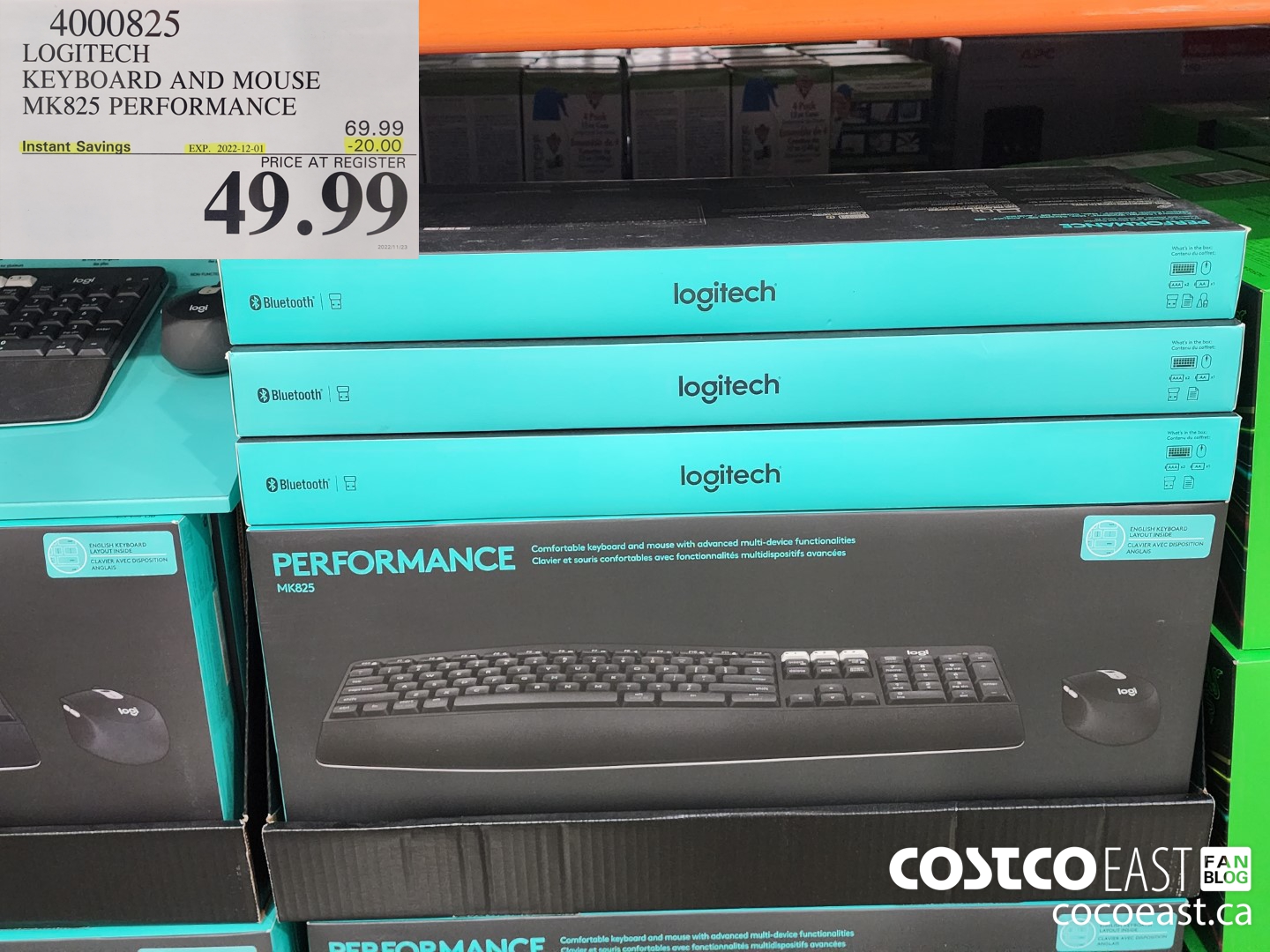 4000825 LOGITECH KEYBOARD AND MOUSE MK825 PERFORMANCE ($20.00 INSTANT SAVINGS EXPIRES ON 2022-12-01) $49.99