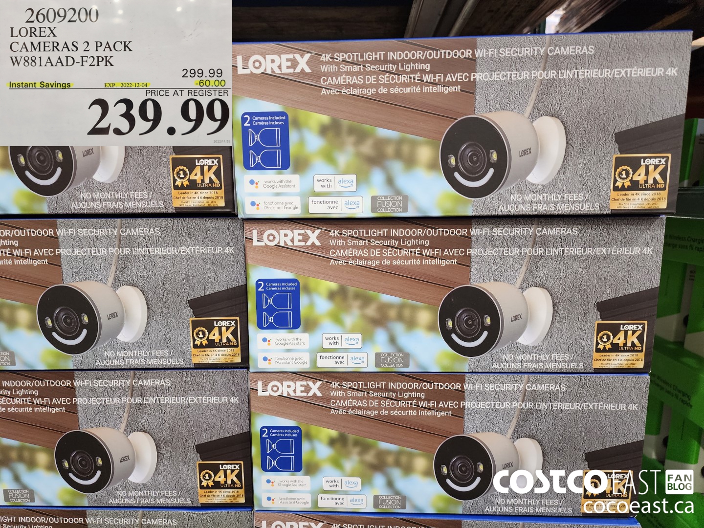 2609200 LOREX CAMERAS 2 PACK W881AAD-F2PK ($60.00 INSTANT SAVINGS EXPIRES ON 2022-12-04) $239.99