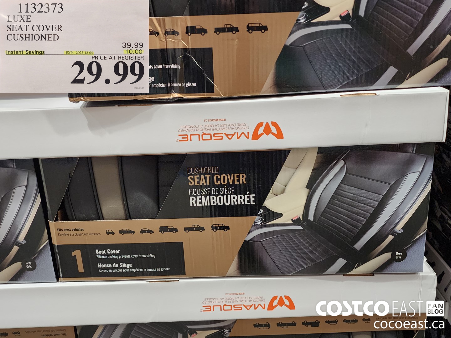 1131373 LUXE SEAT COVER CUSHIONED ($10.00 INSTANT SAVINGS EXPIRES ON 2022-12-04) $29.99