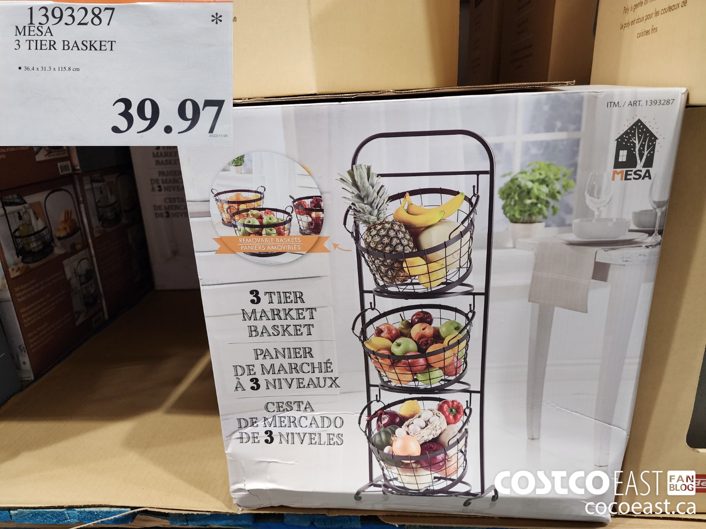 1393287 MESA 3 TIER BASKET  $39.97