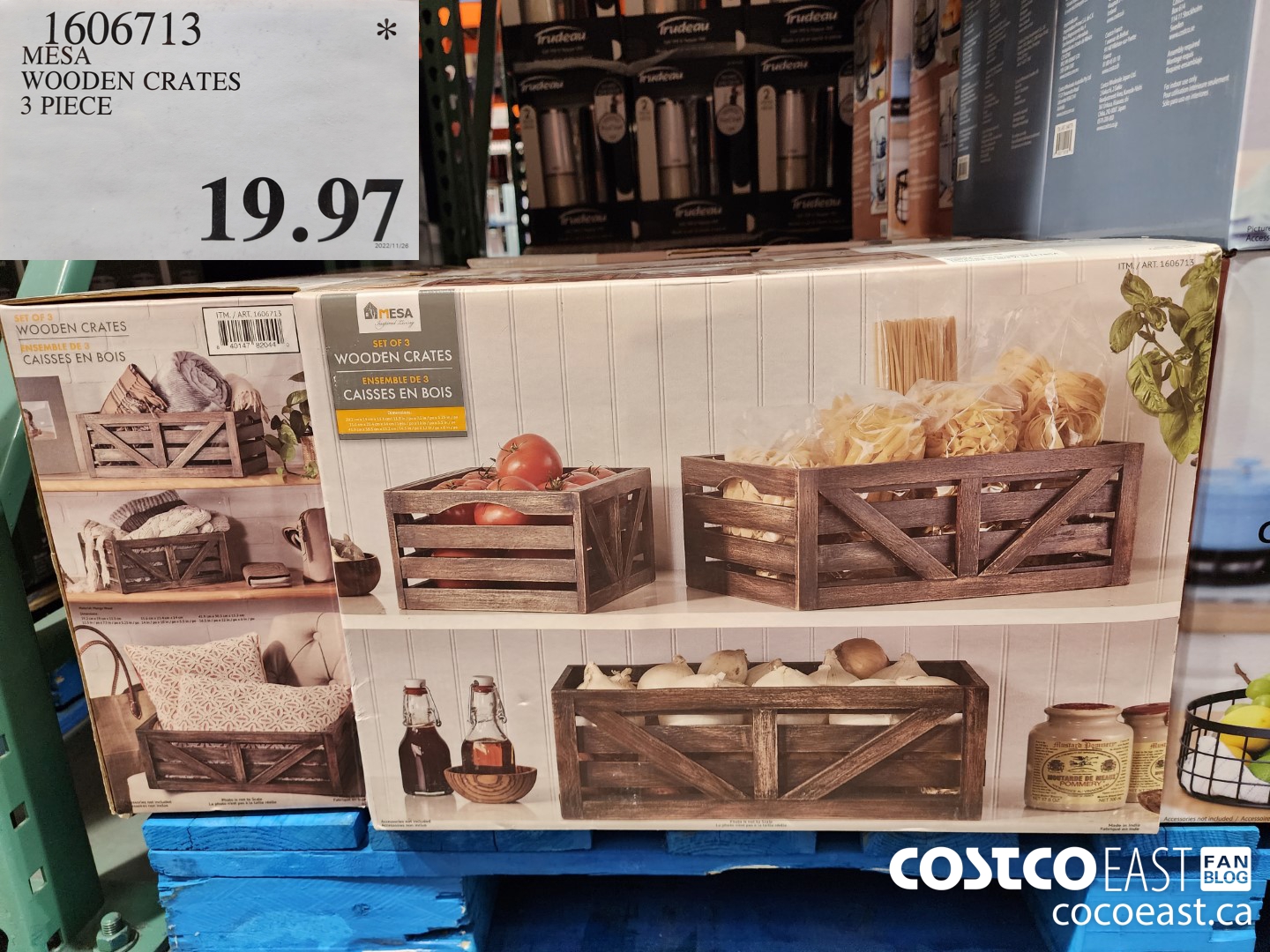 1606713 MESA WOODEN CRATES 3 PIECE $19.97