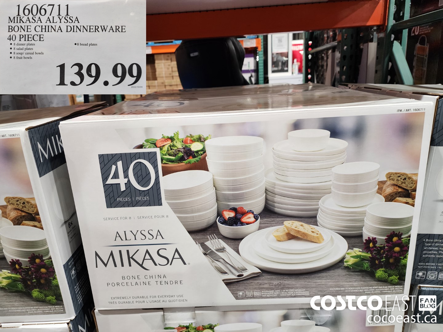 1606711 MIKASA ALYSSA BONE CHINA DINNERWARE 40 PIECE $139.99